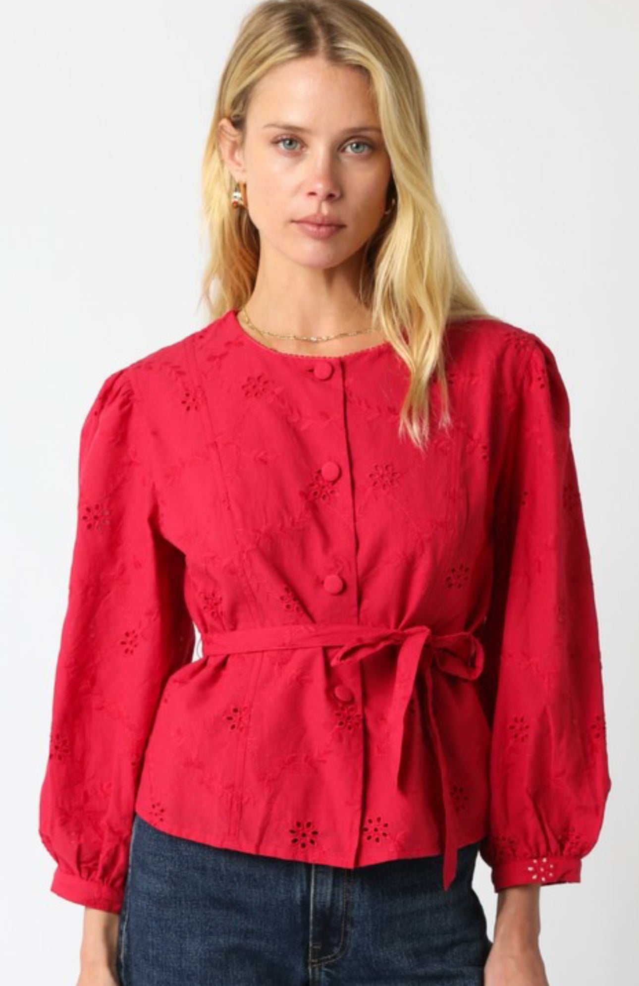 Golden Hour Red Belted Top