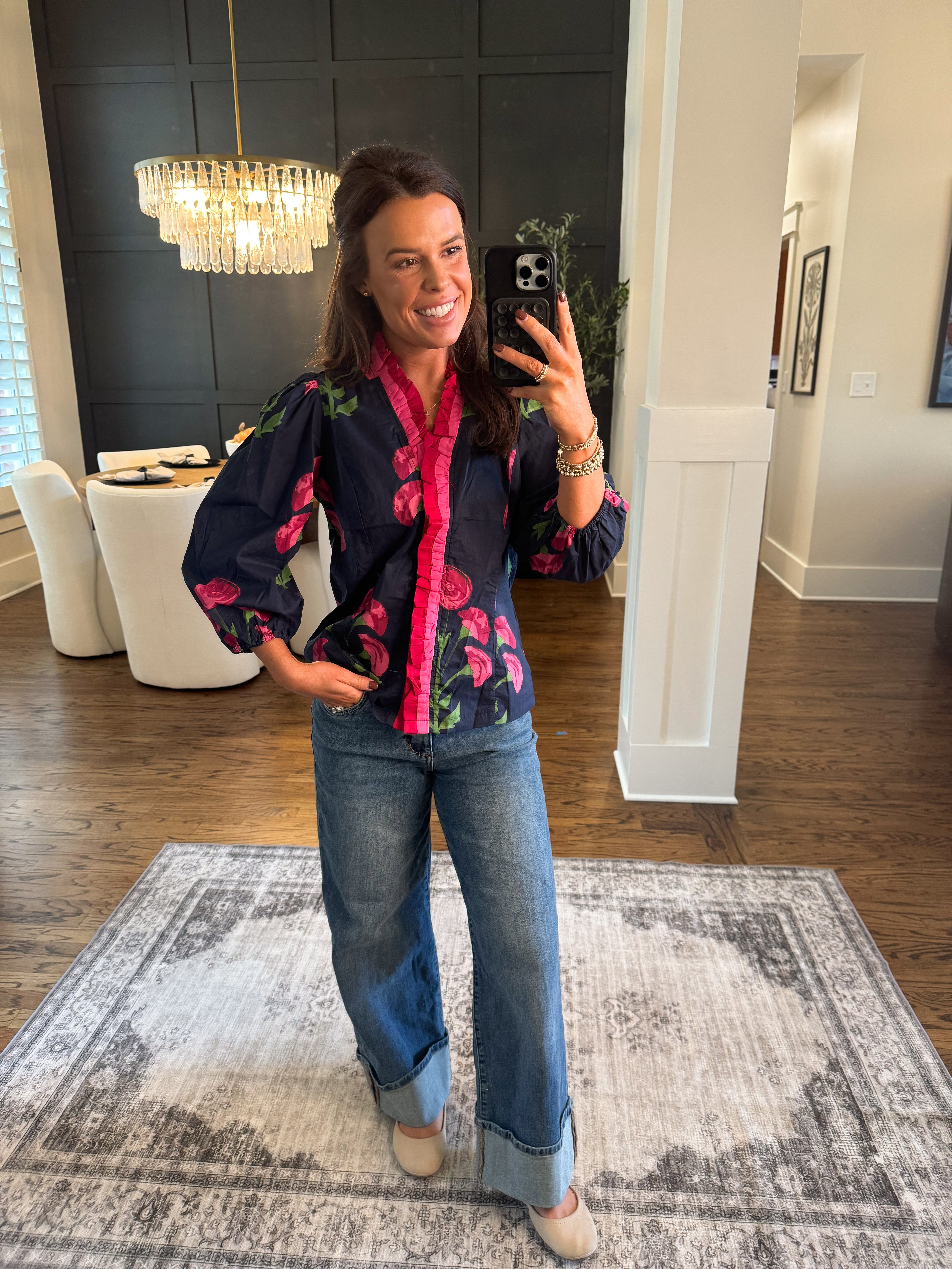 Joyce Floral Ruffle Top