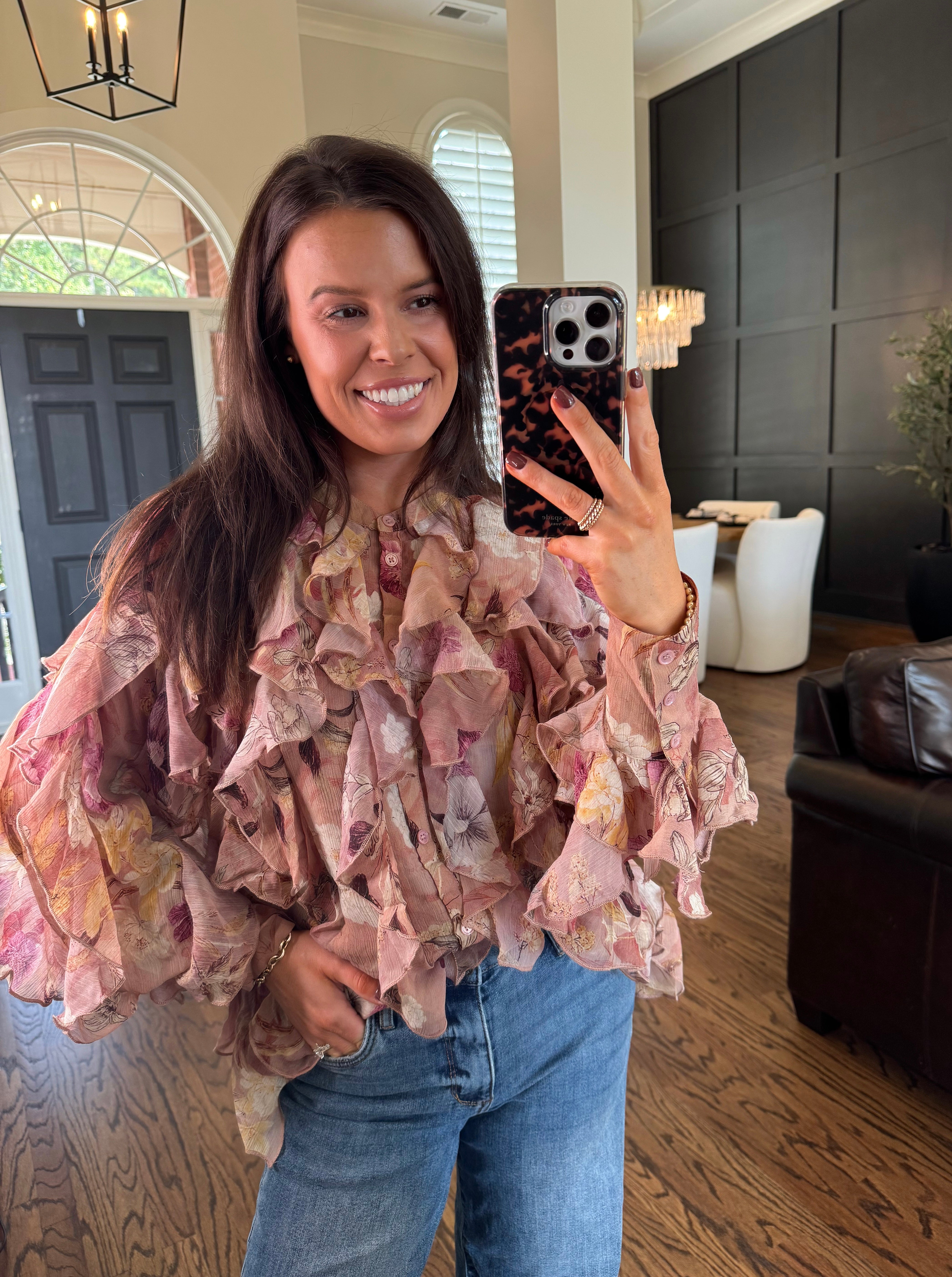 Ruffle it Up Floral Blouse