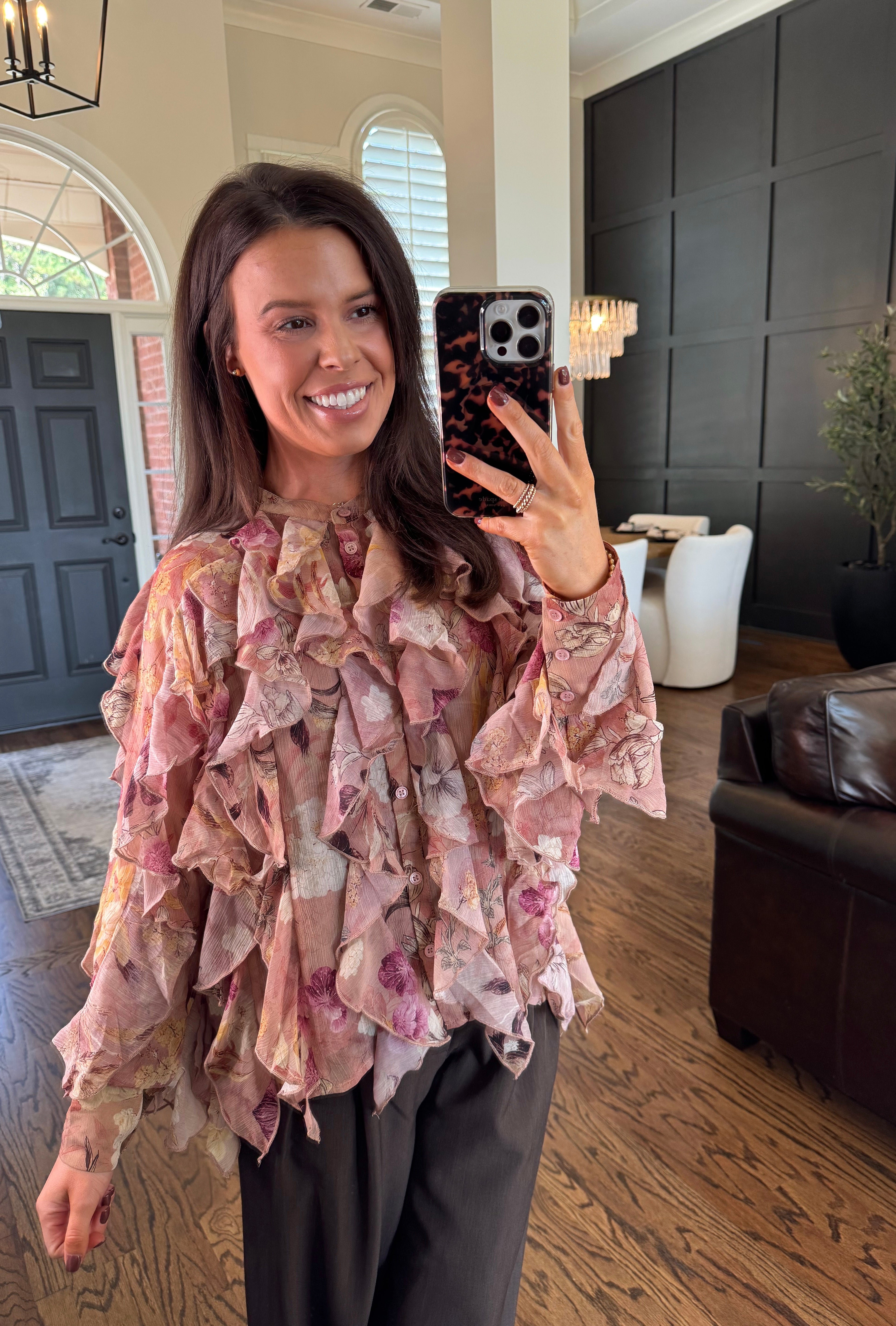 Ruffle it Up Floral Blouse