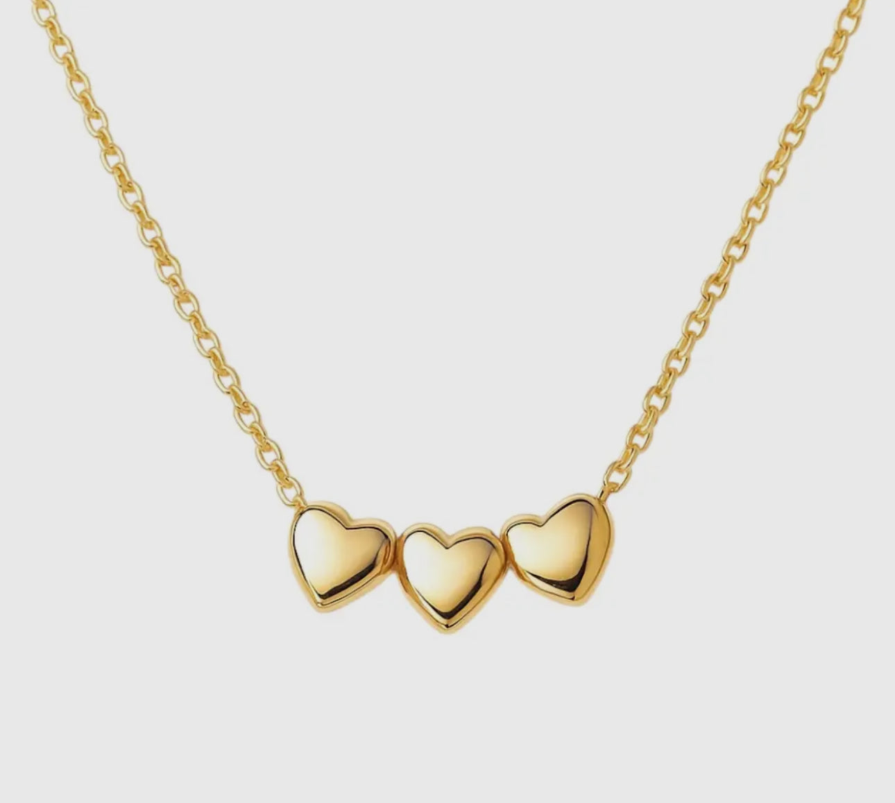 Triple Bubble Heart | Gold Plated Necklace