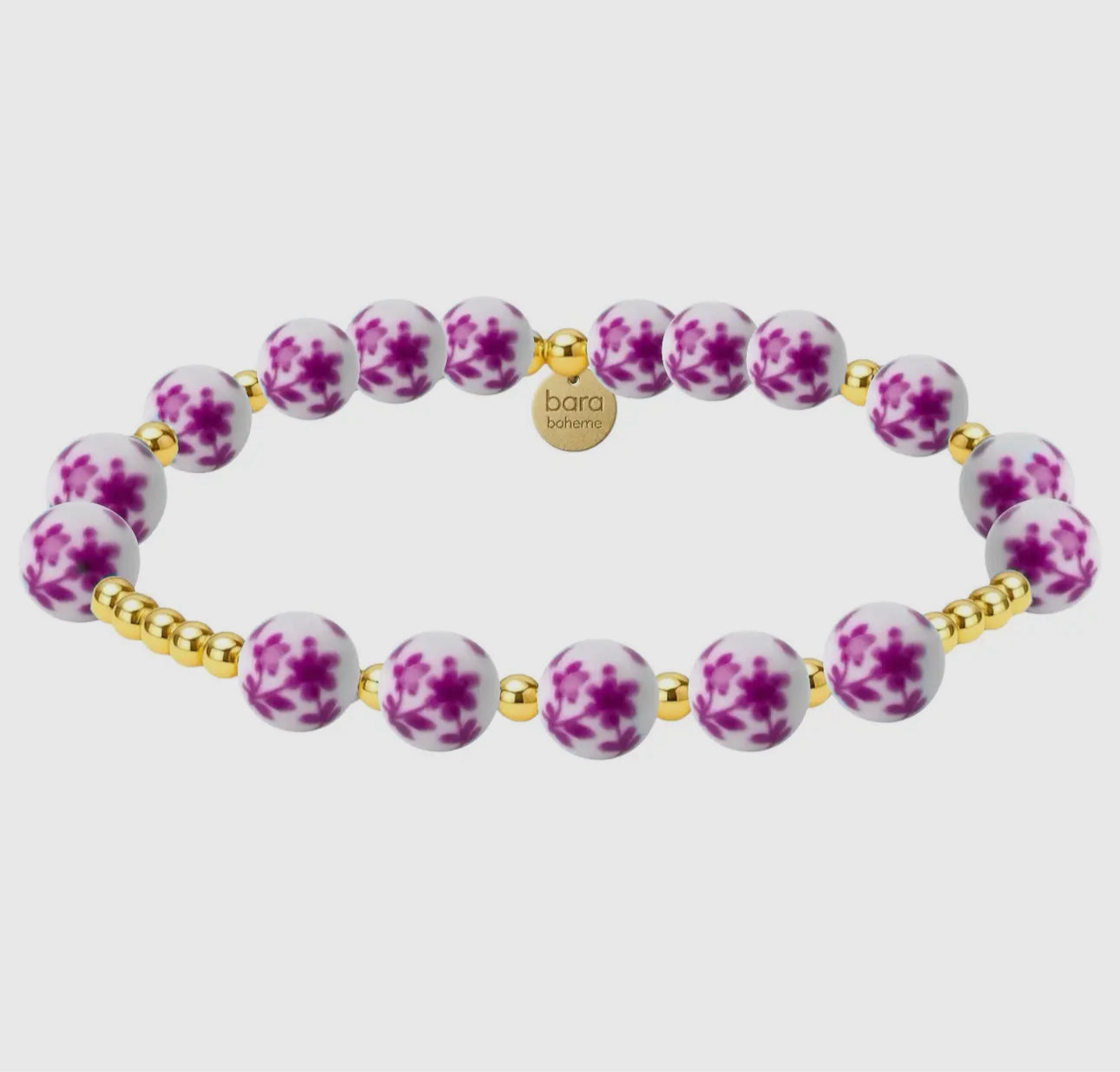 Lotus | Gold Filled Beaded Bracelet with Porcelain
