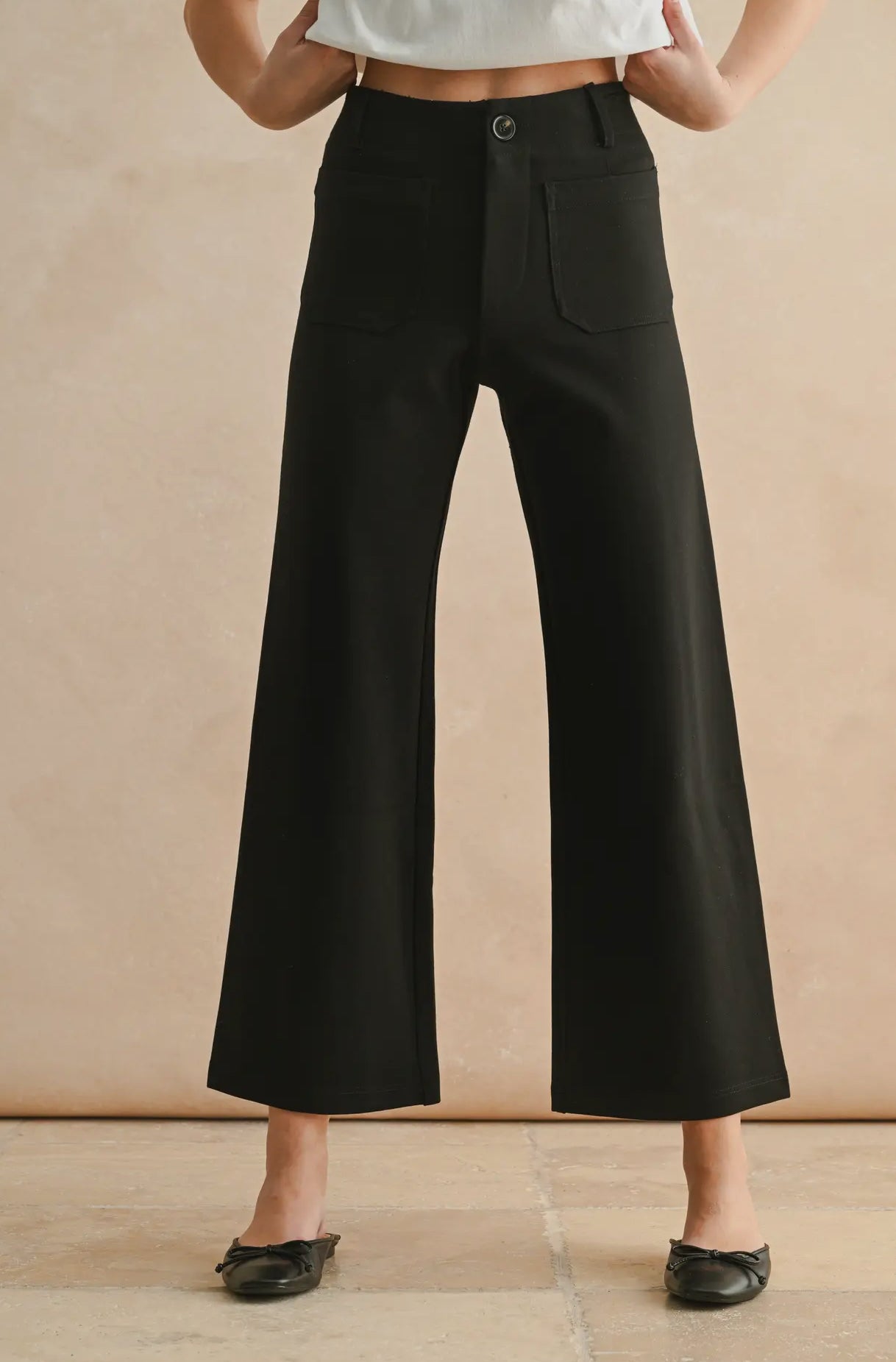 Ponte Fabric Crop Pants