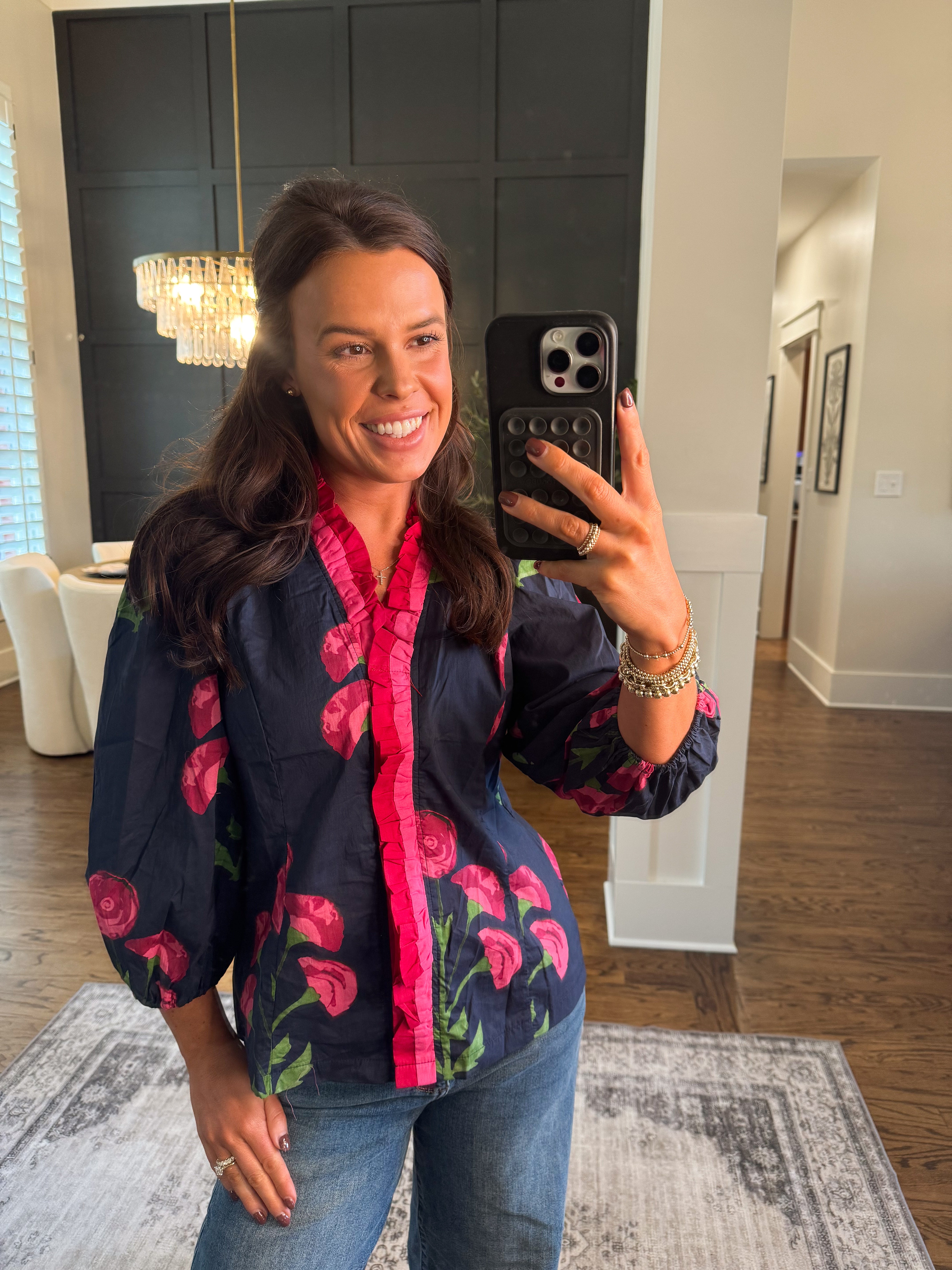 Joyce Floral Ruffle Top