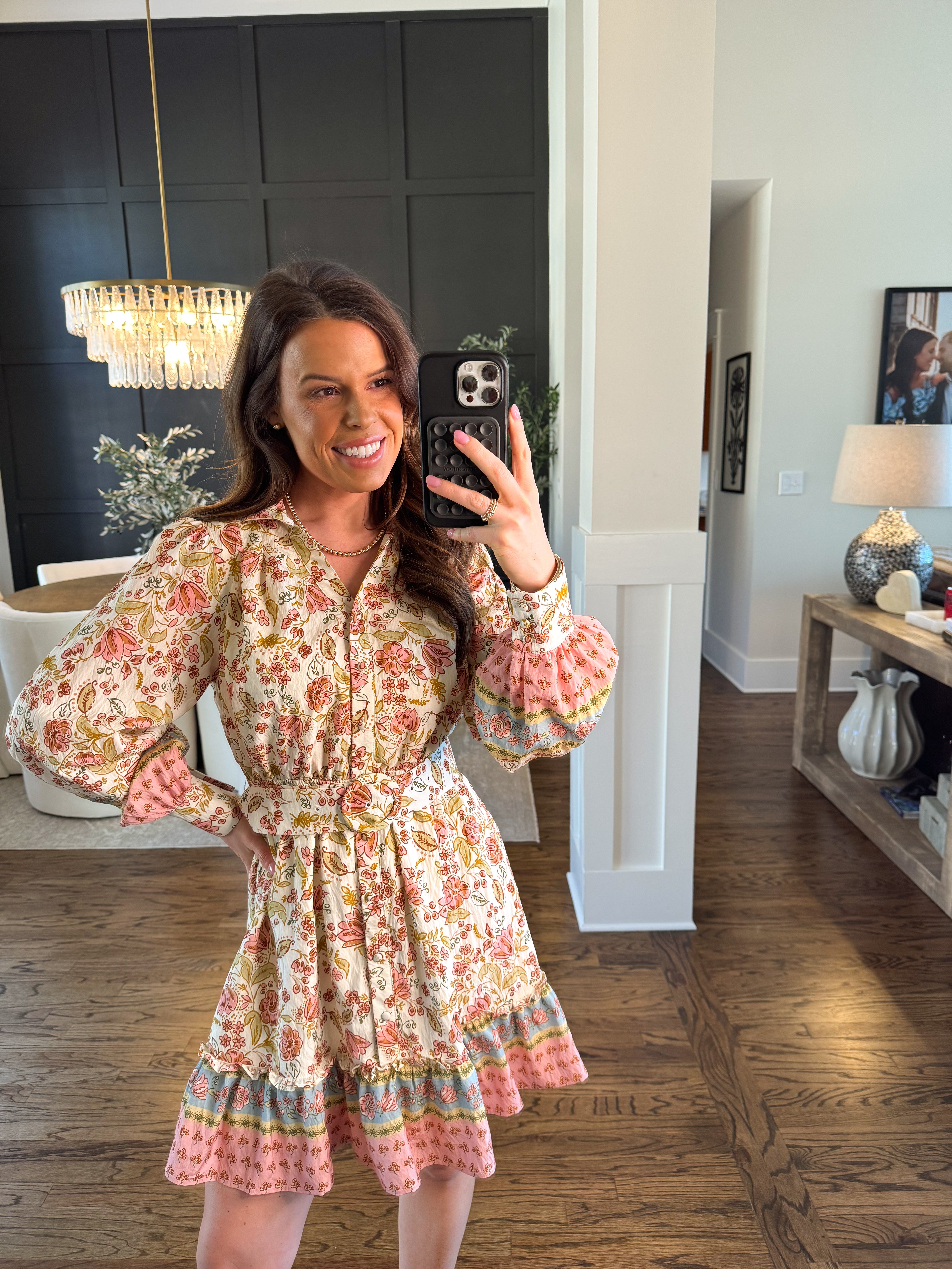 Pretty in Floral Belt Dress