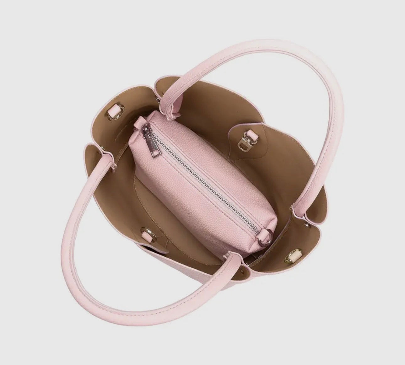 Tulip Pink Vegan Leather Top Handle Bag