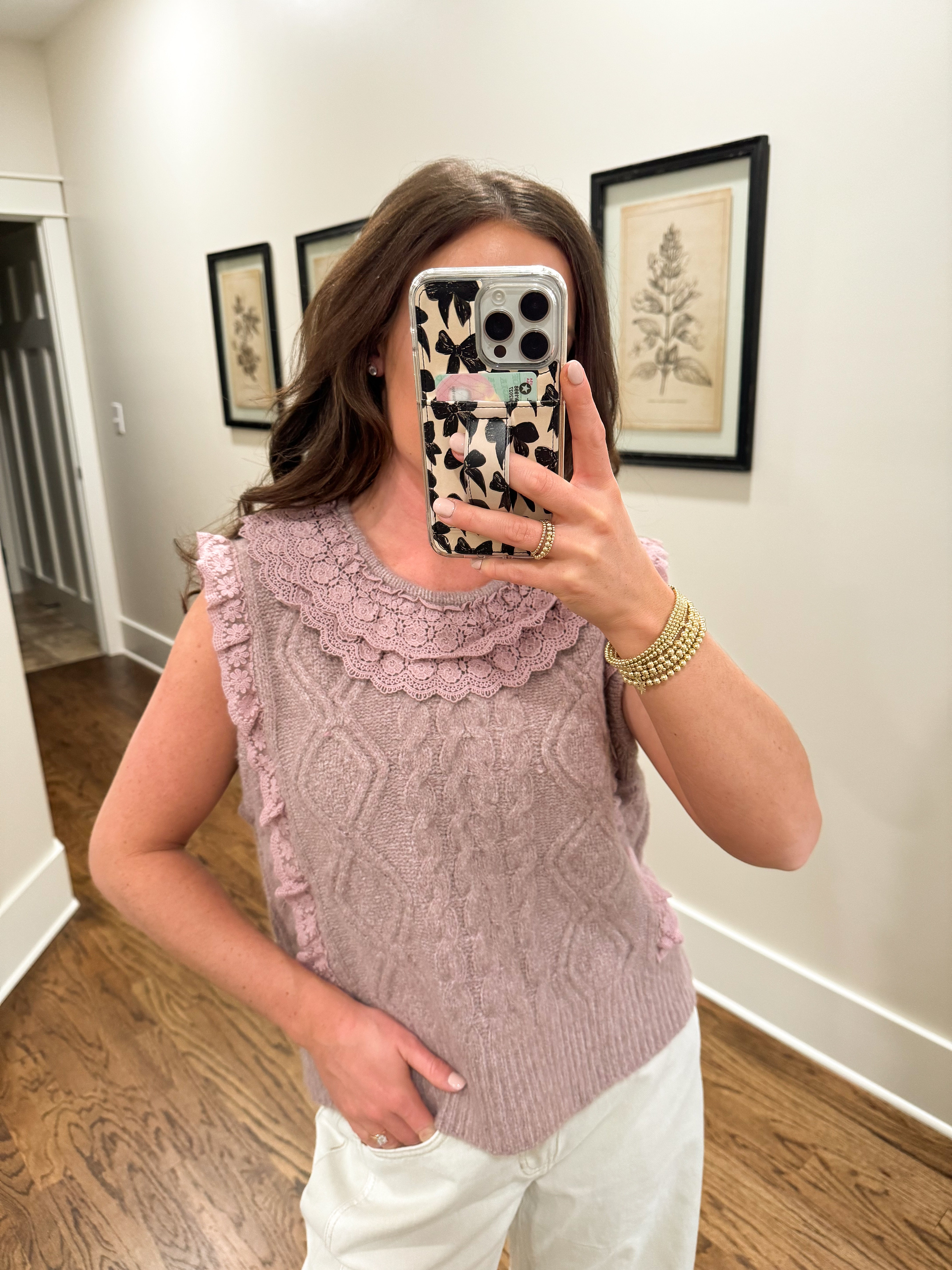 Hold Me Close Lace Knit Sweater Vest
