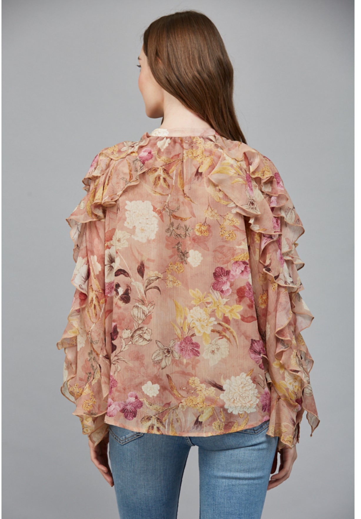 Ruffle it Up Floral Blouse