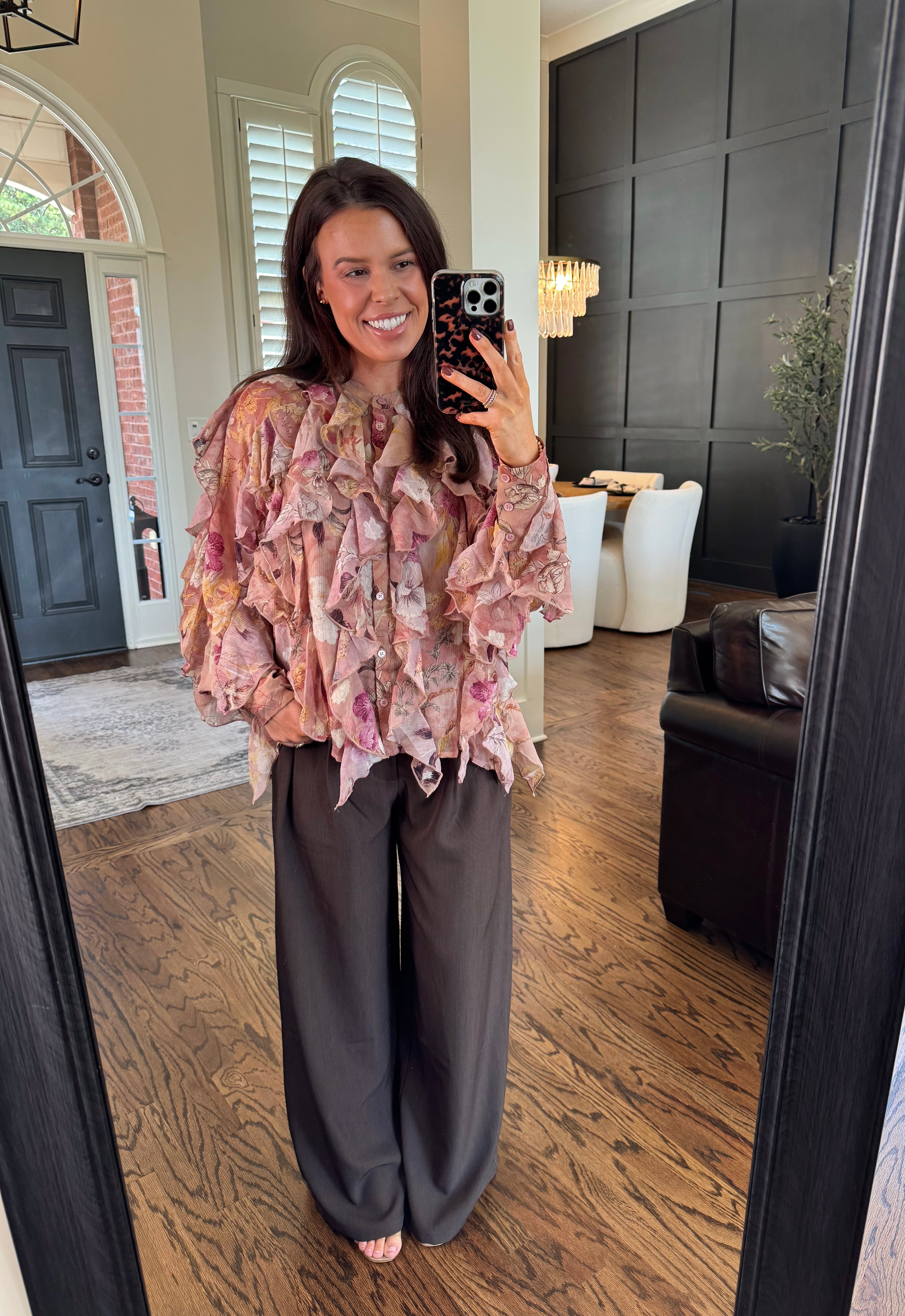Ruffle it Up Floral Blouse