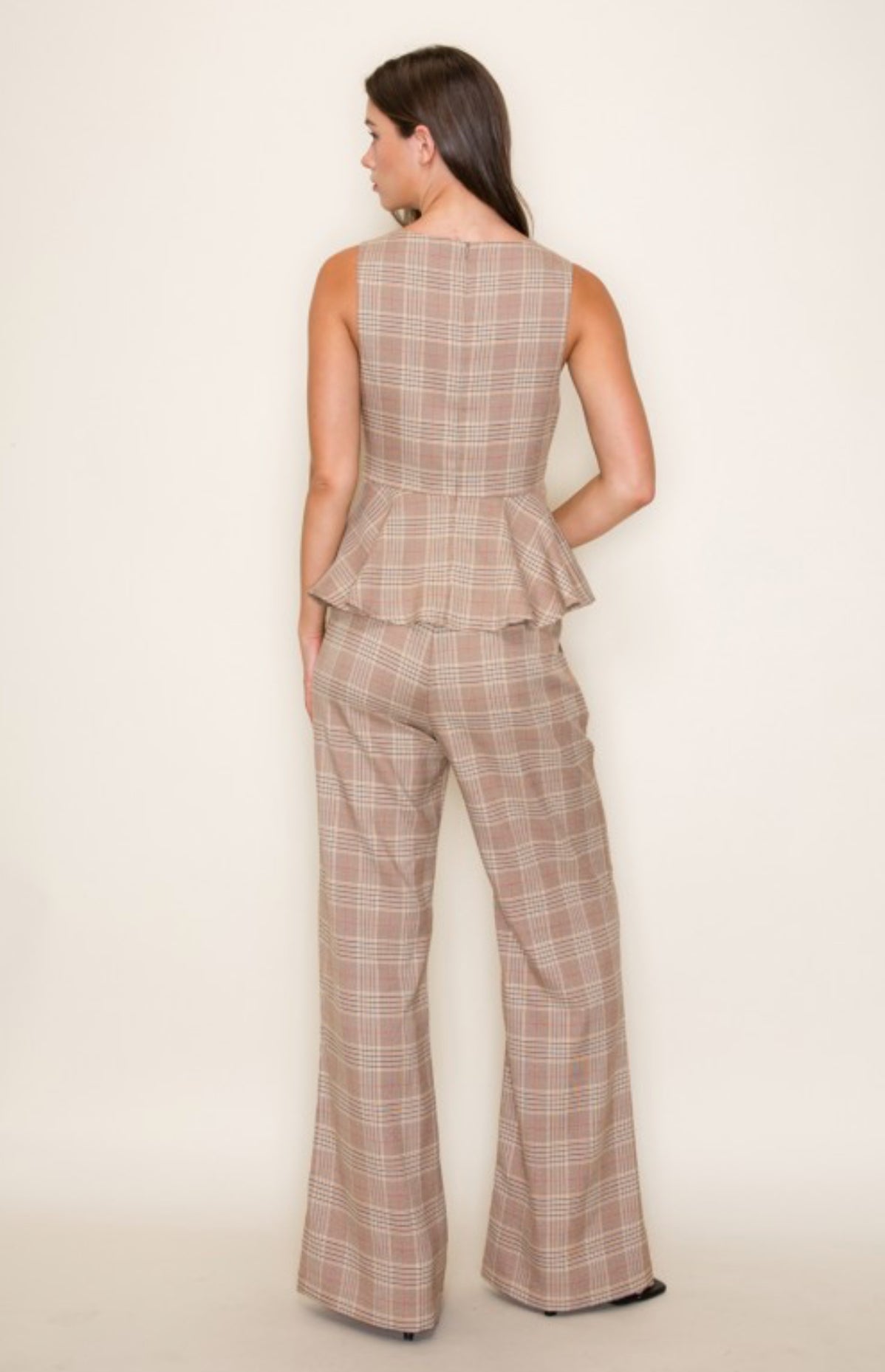 Plaid Wide Leg Trousers
