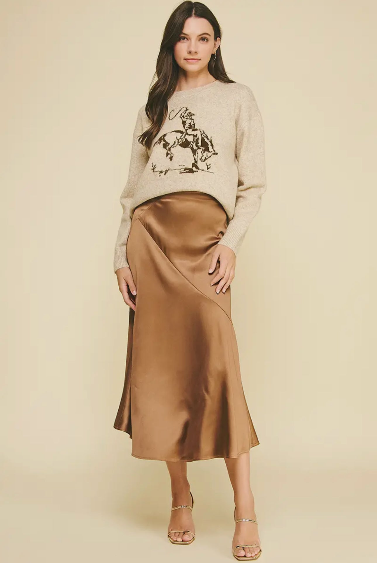 Camel Silk Skirt