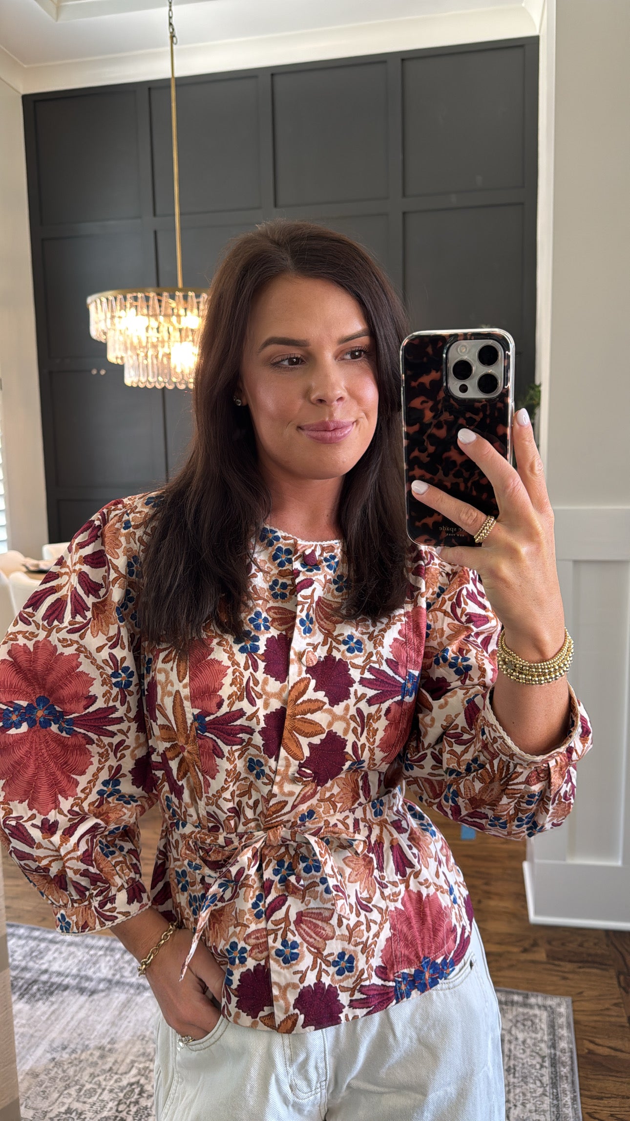 Golden Hour Floral Belted Top