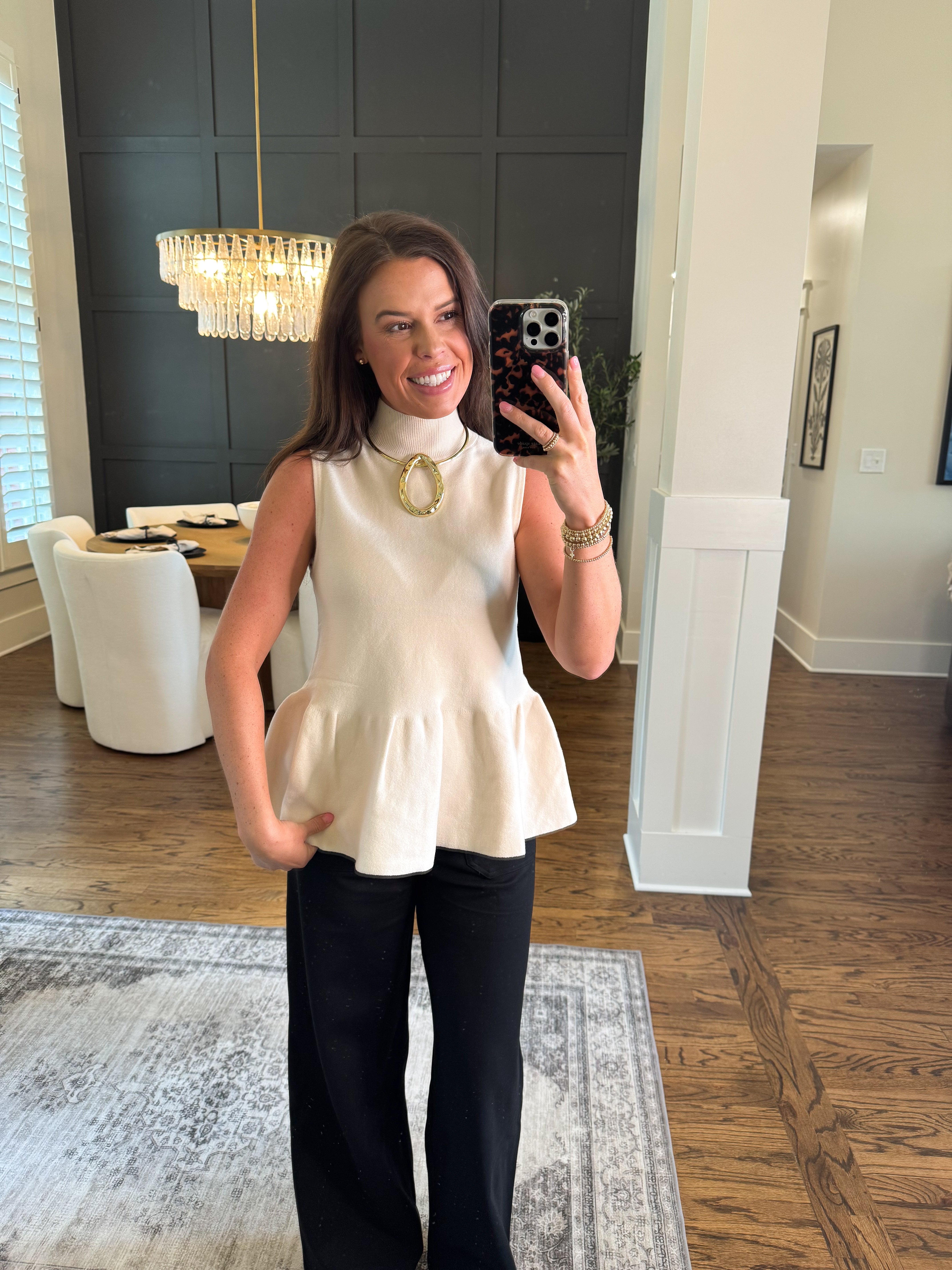 Peplum Mock Neck Sweater Tank