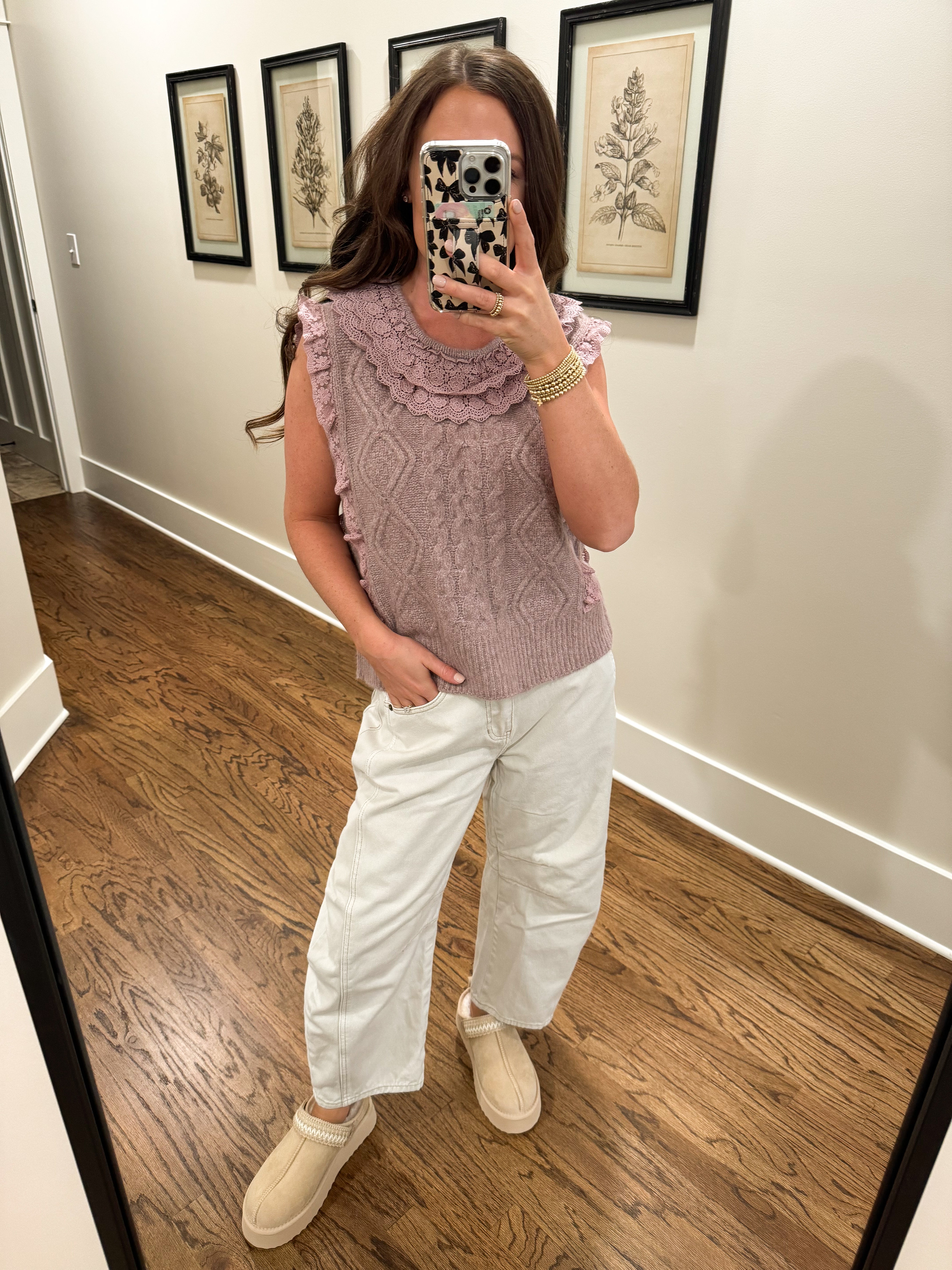Hold Me Close Lace Knit Sweater Vest