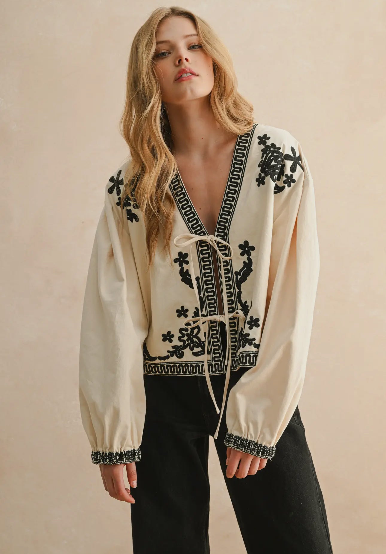 Embroidered Floral Detailed Jacket