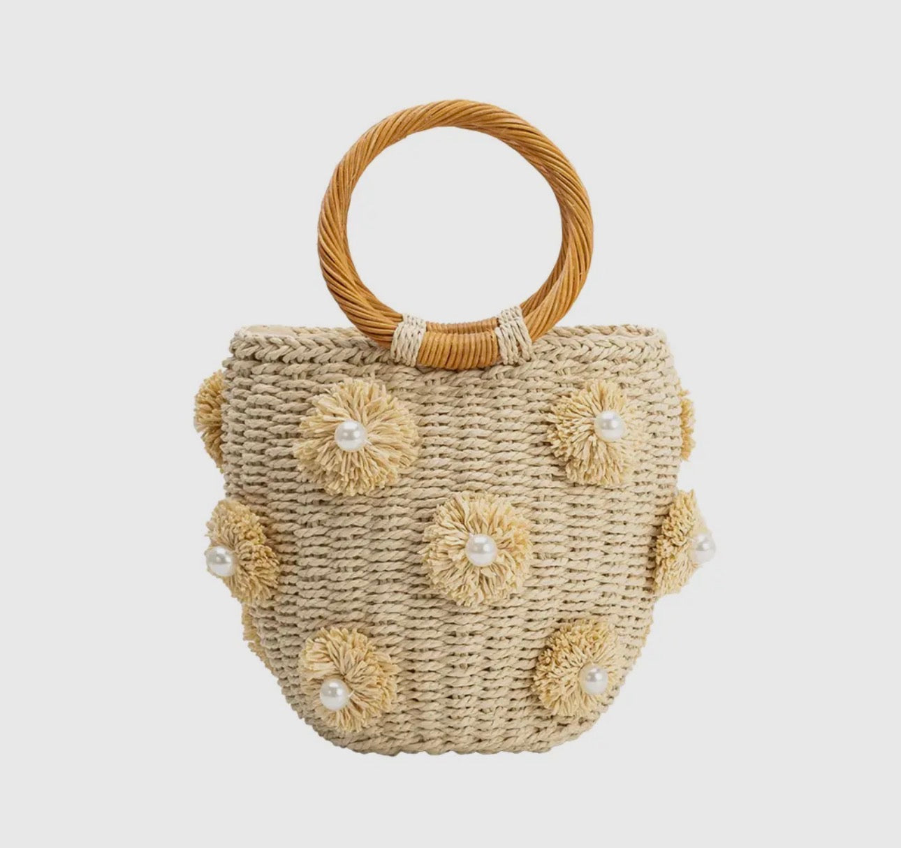 Mary Natural Straw Top Handle Bag - *PREORDER 3/18*