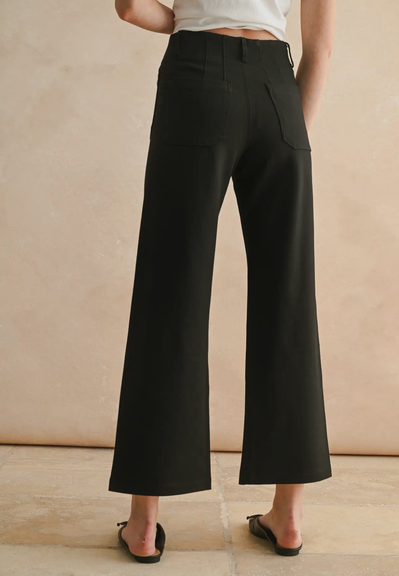 Ponte Fabric Crop Pants