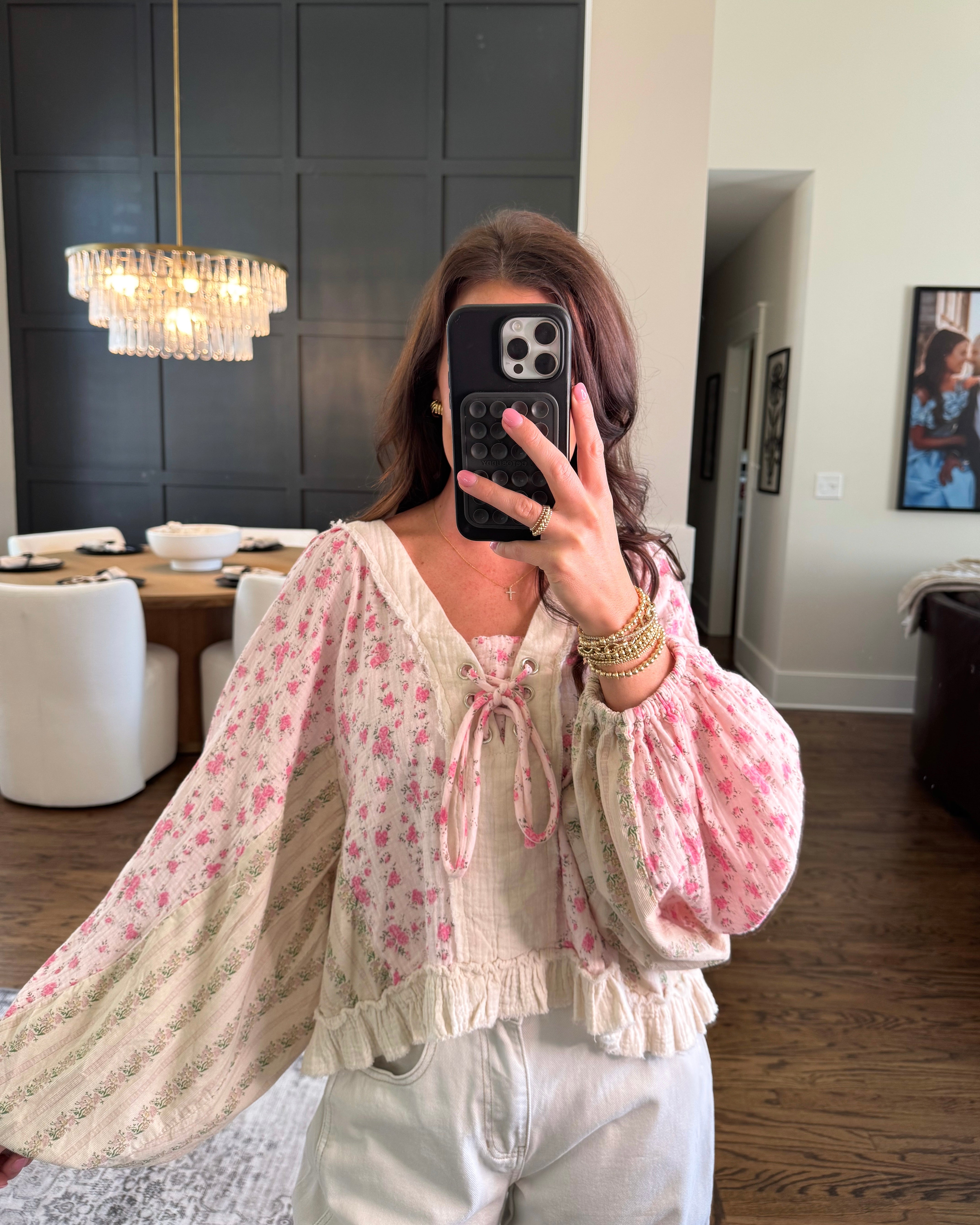 She's Pink Floral Blouse