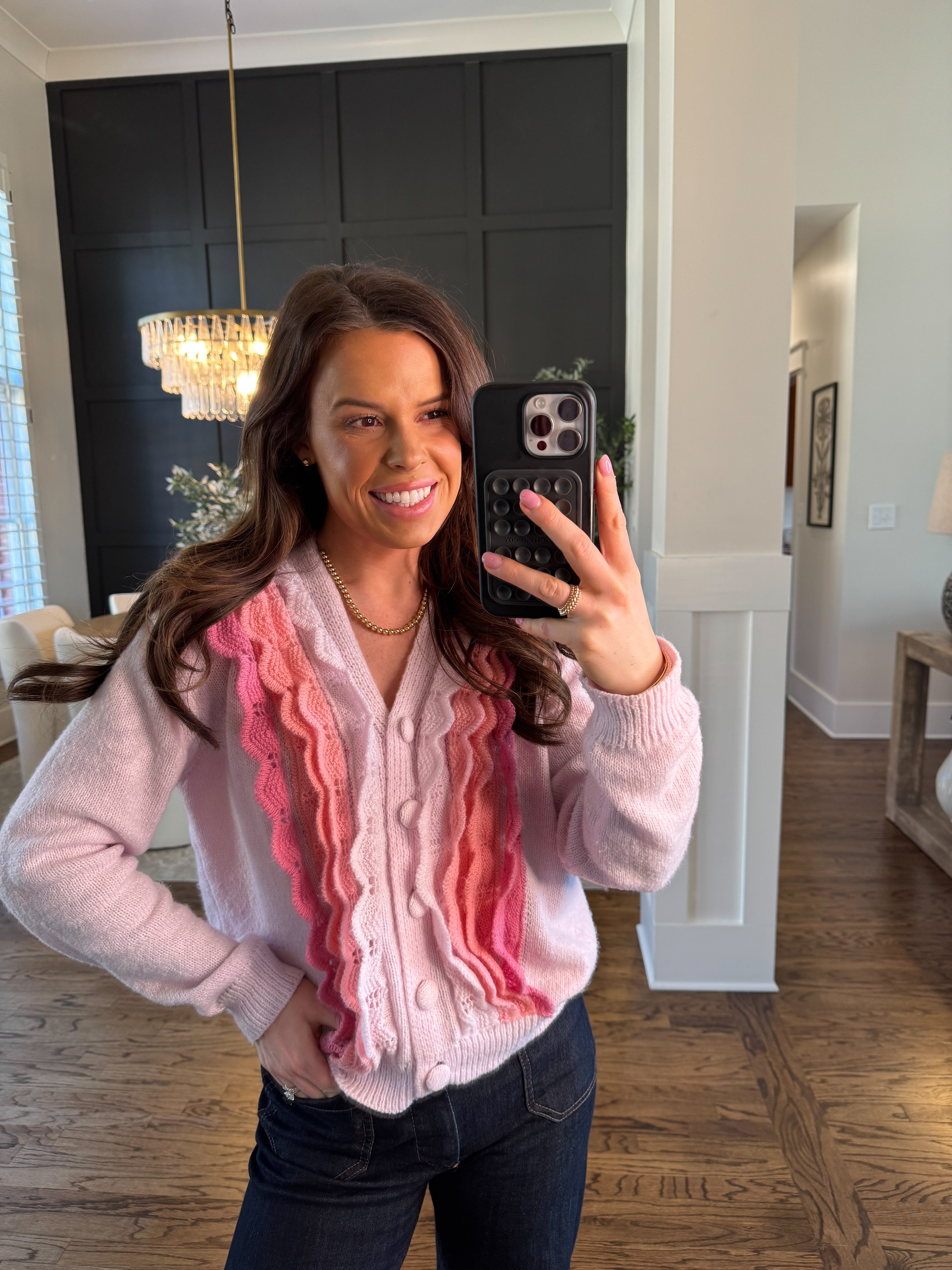 Pretty in Pink Ruffle Cardigan