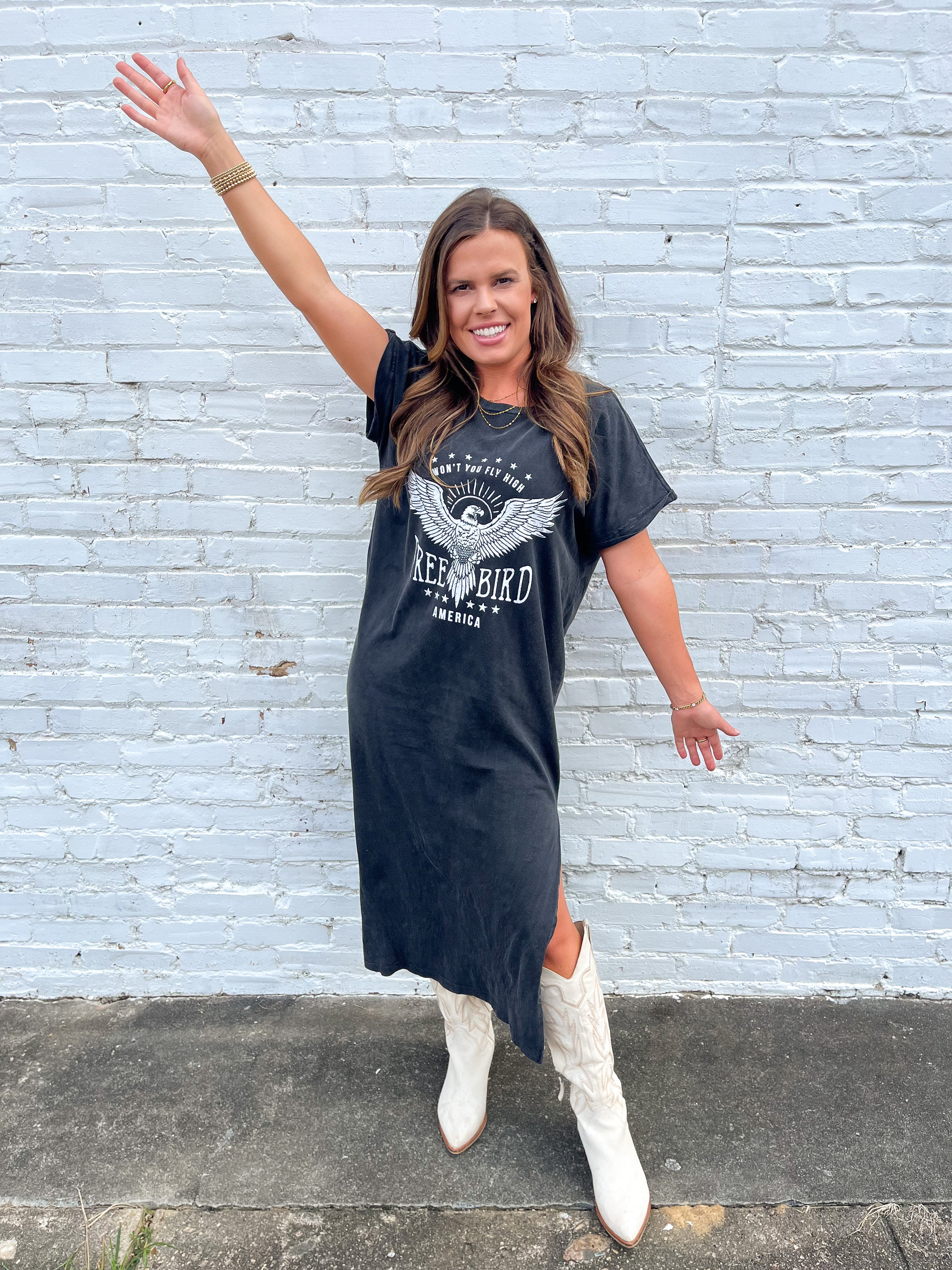 Vintage Free Bird Maxi T-Shirt Dress