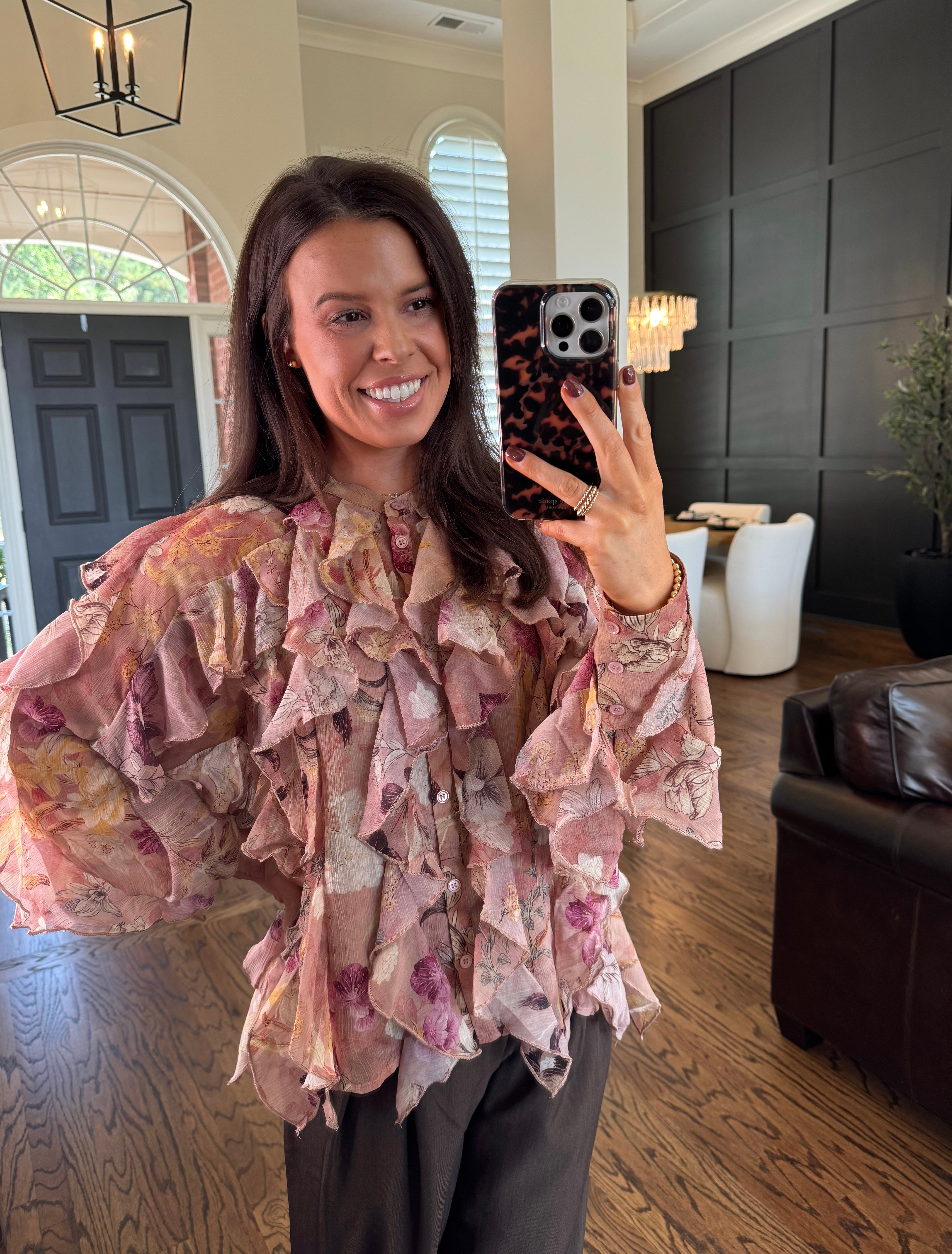 Ruffle it Up Floral Blouse