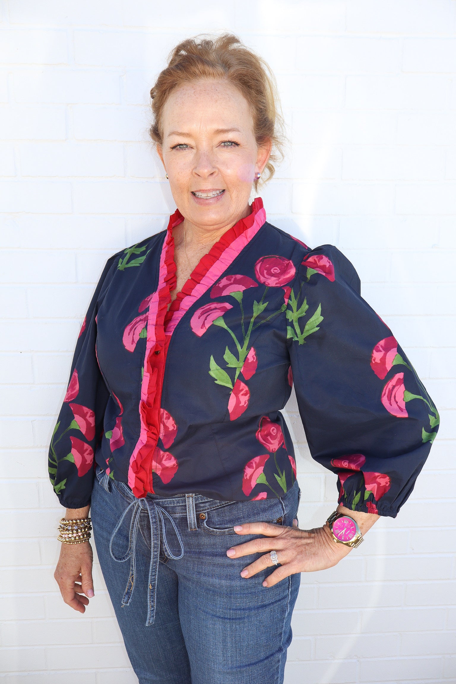 Joyce Floral Ruffle Top