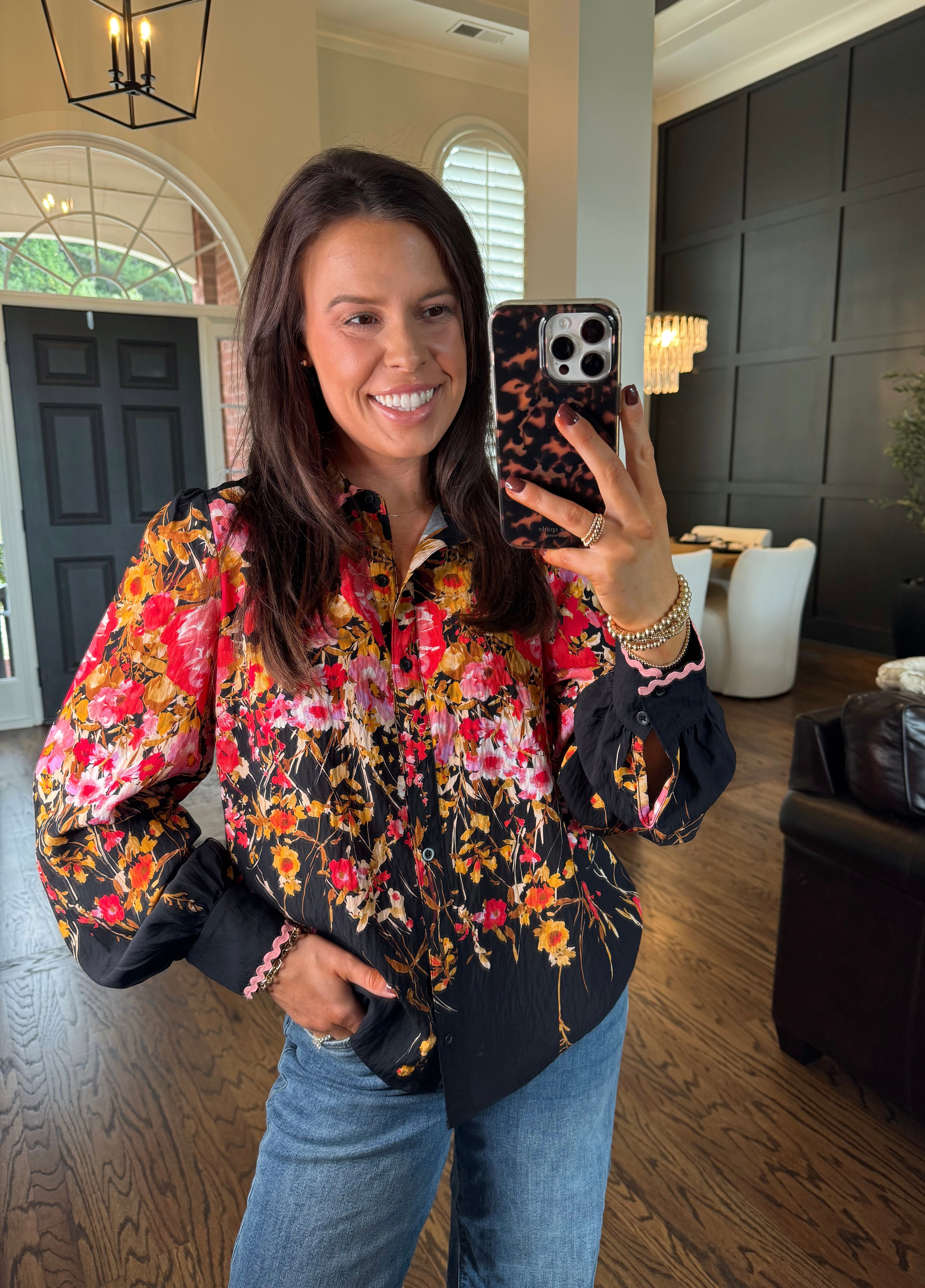 Falling for Floral Button Down
