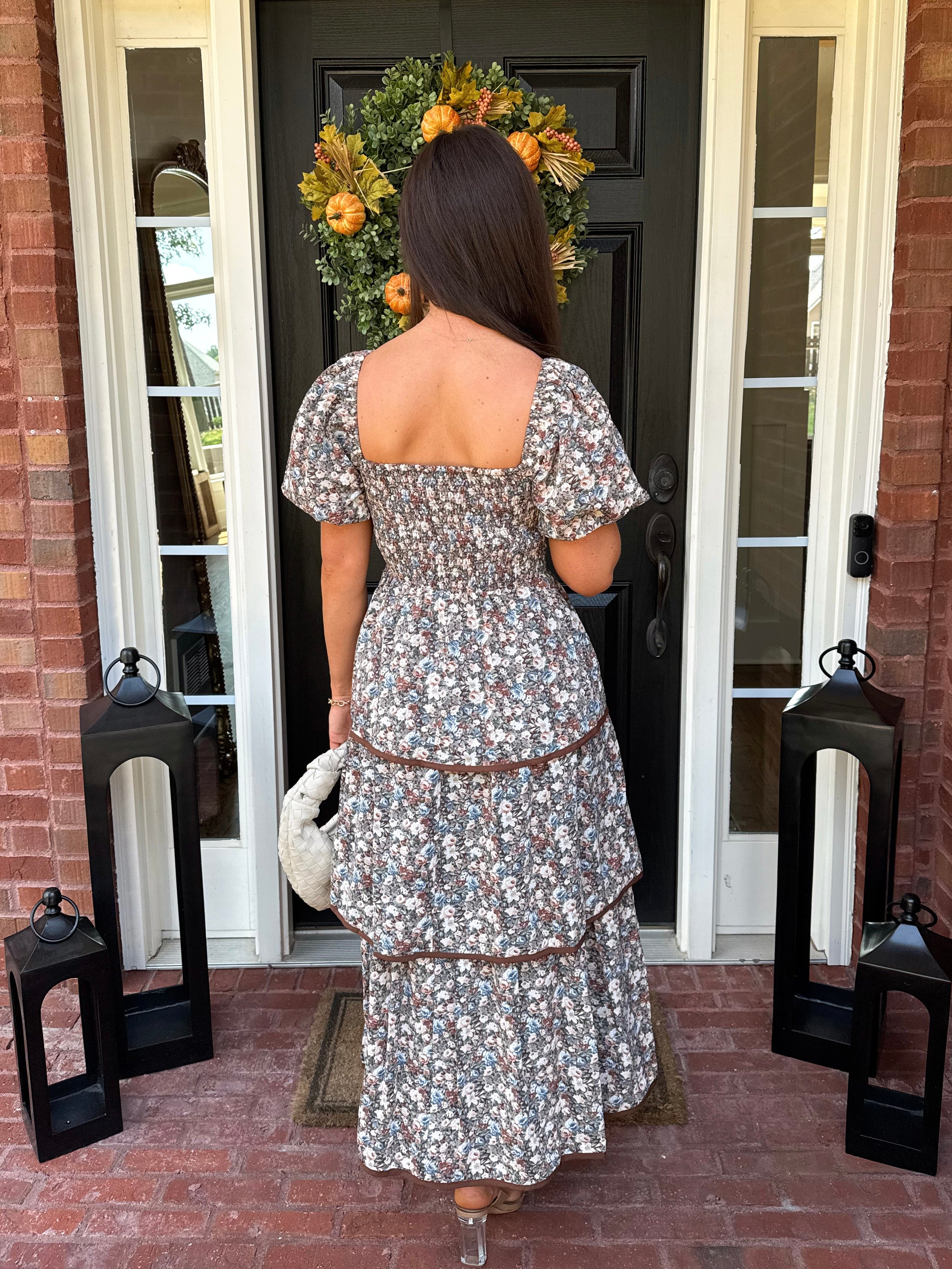 Ditsy Floral Tiered Midi Dress