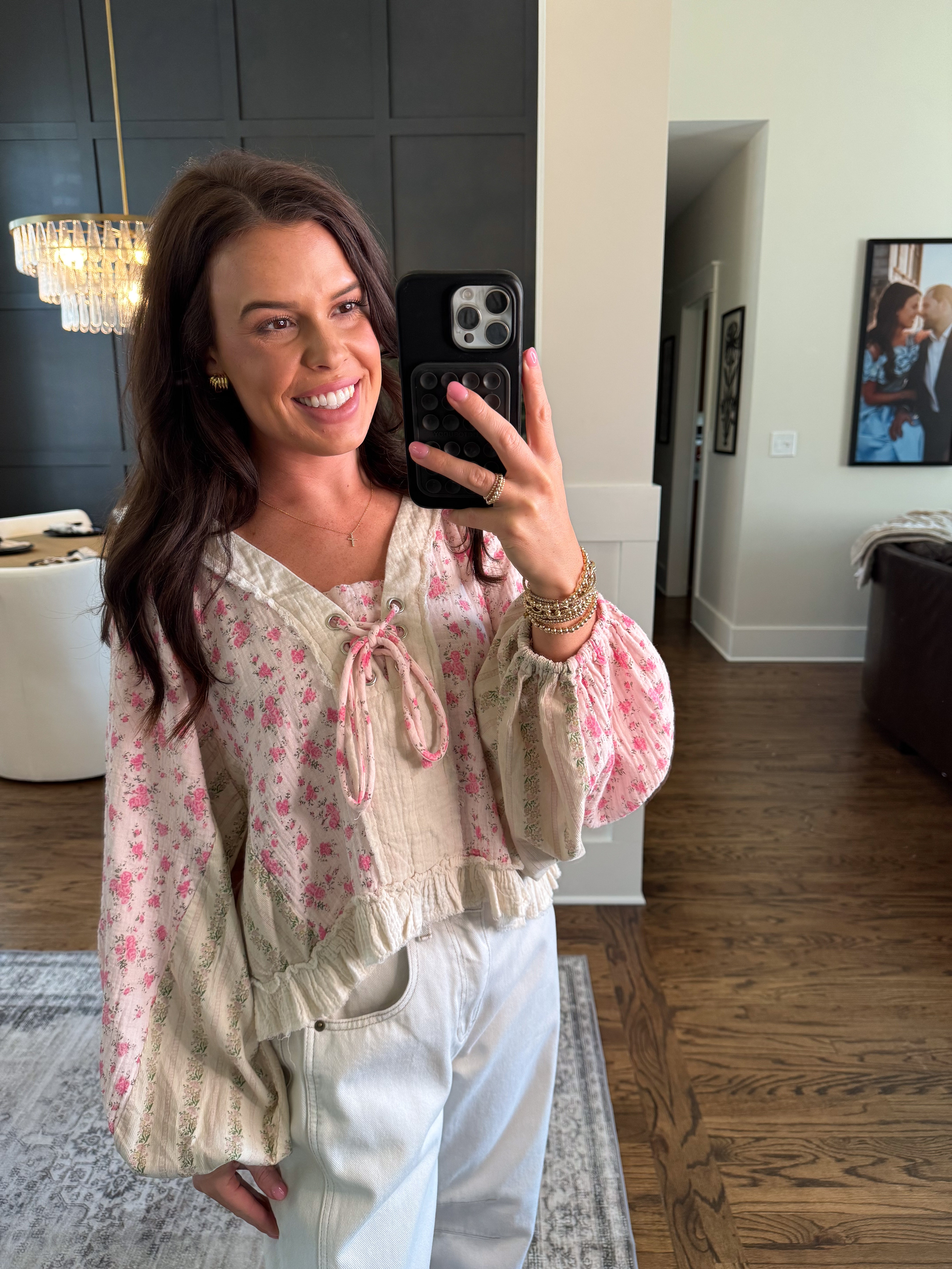 She's Pink Floral Blouse