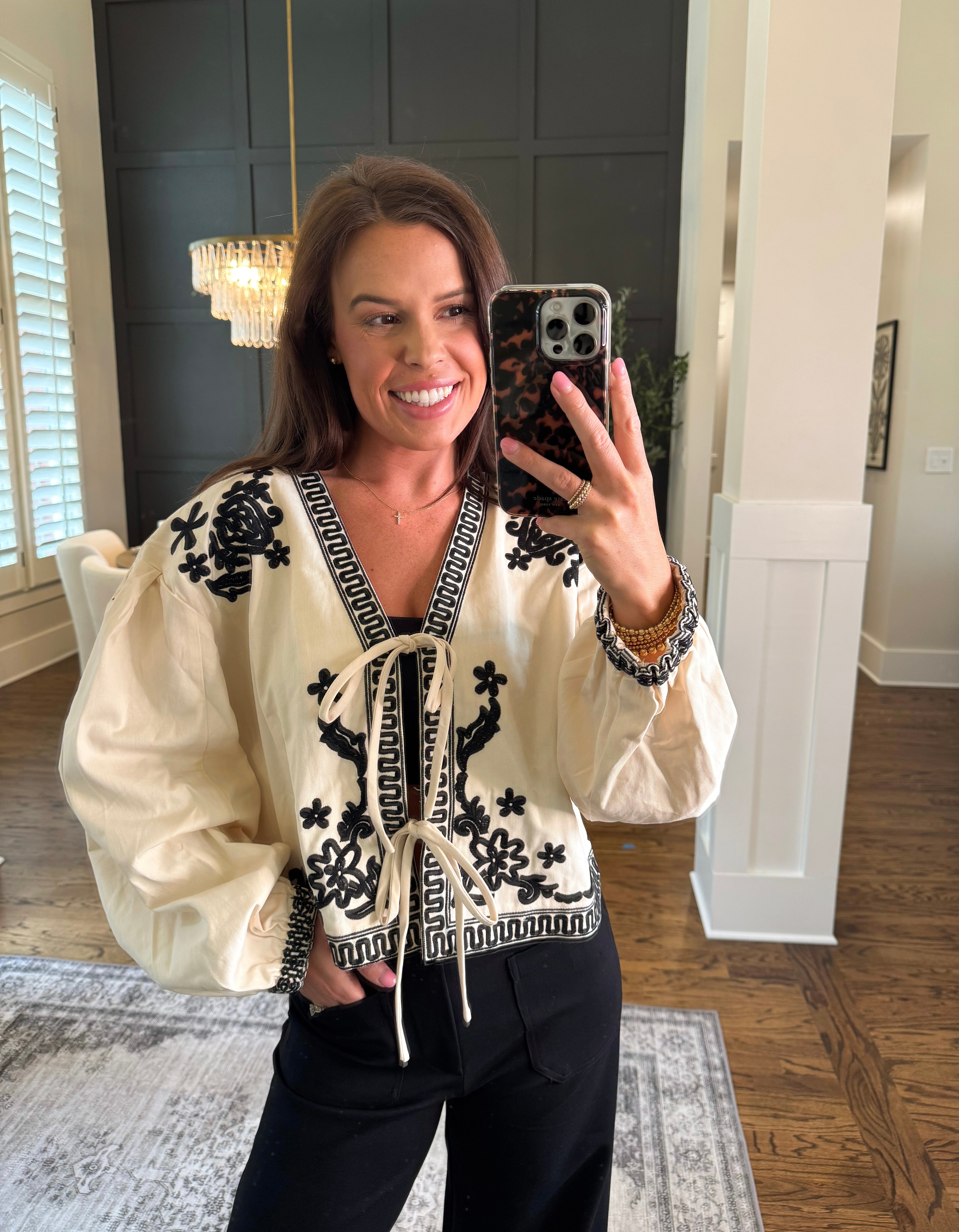 Embroidered Floral Detailed Jacket