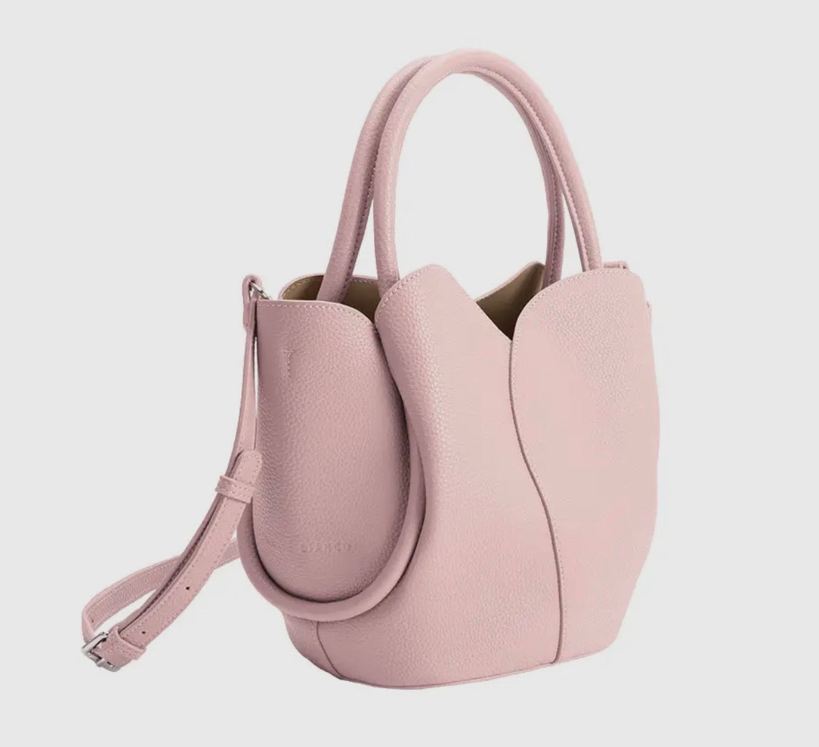 Tulip Pink Vegan Leather Top Handle Bag