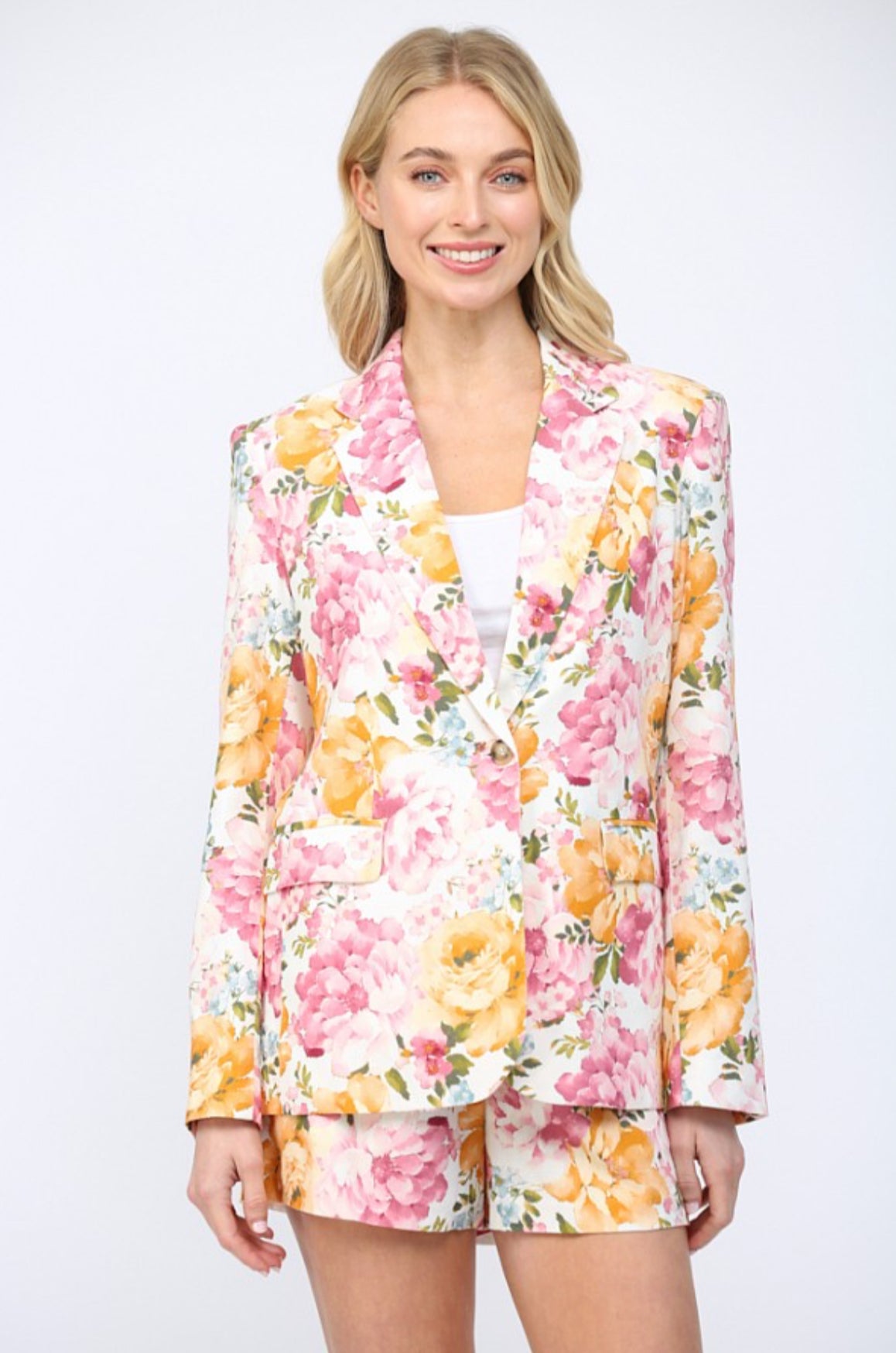 Feeling Floral Linen Blazer