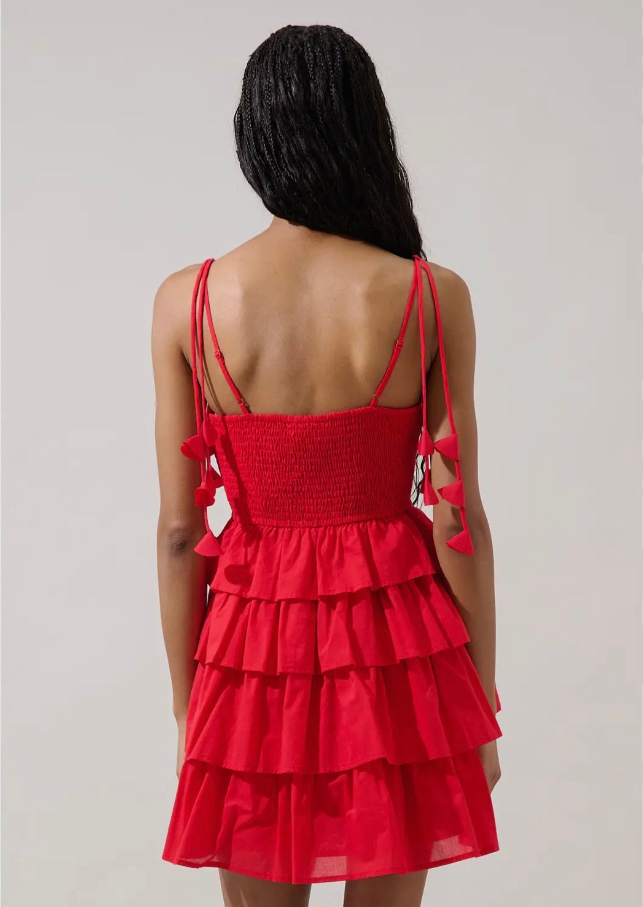Georgia Red Ruffle Tiered Dress