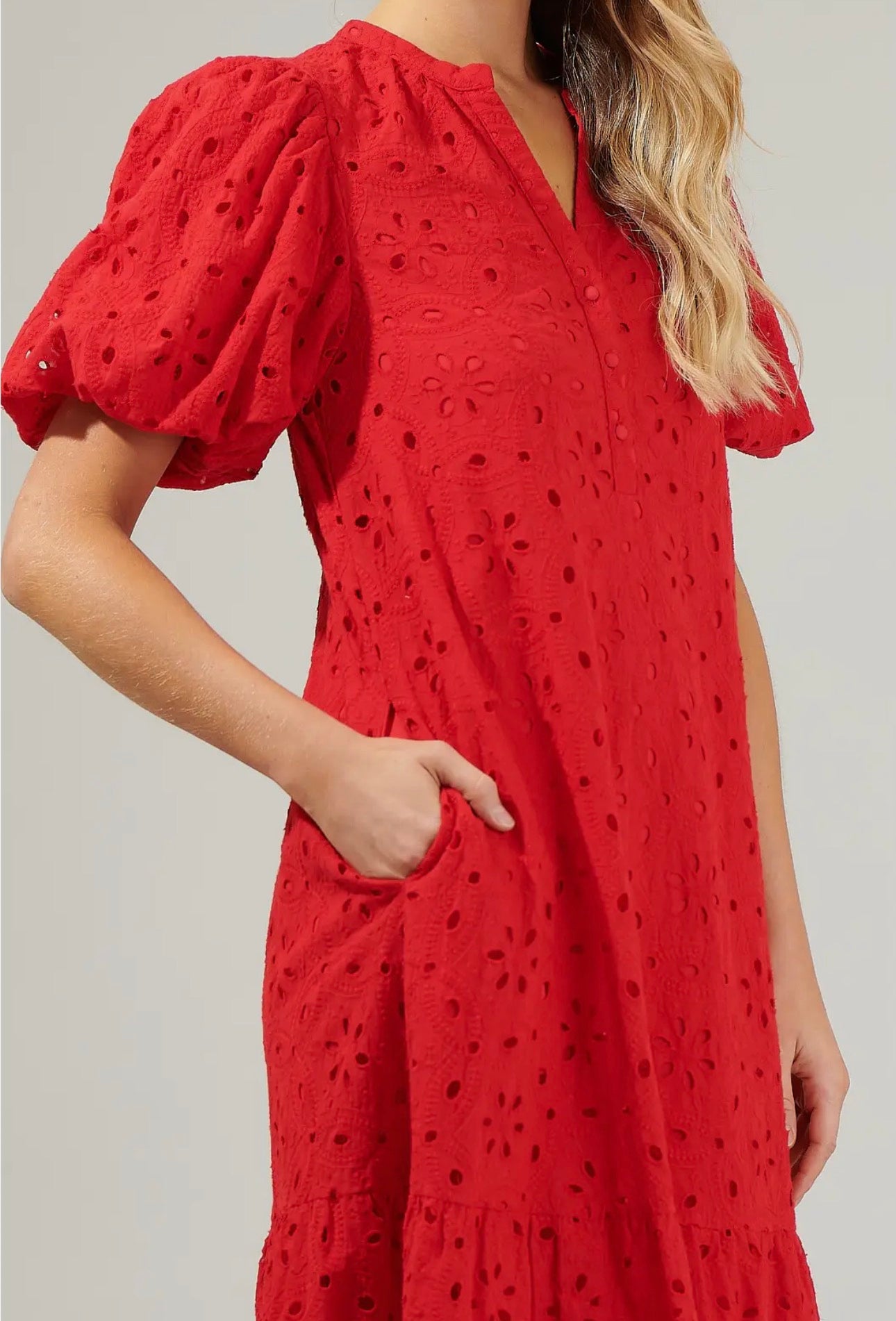 A Perfect Day Eyelet Midi Dress