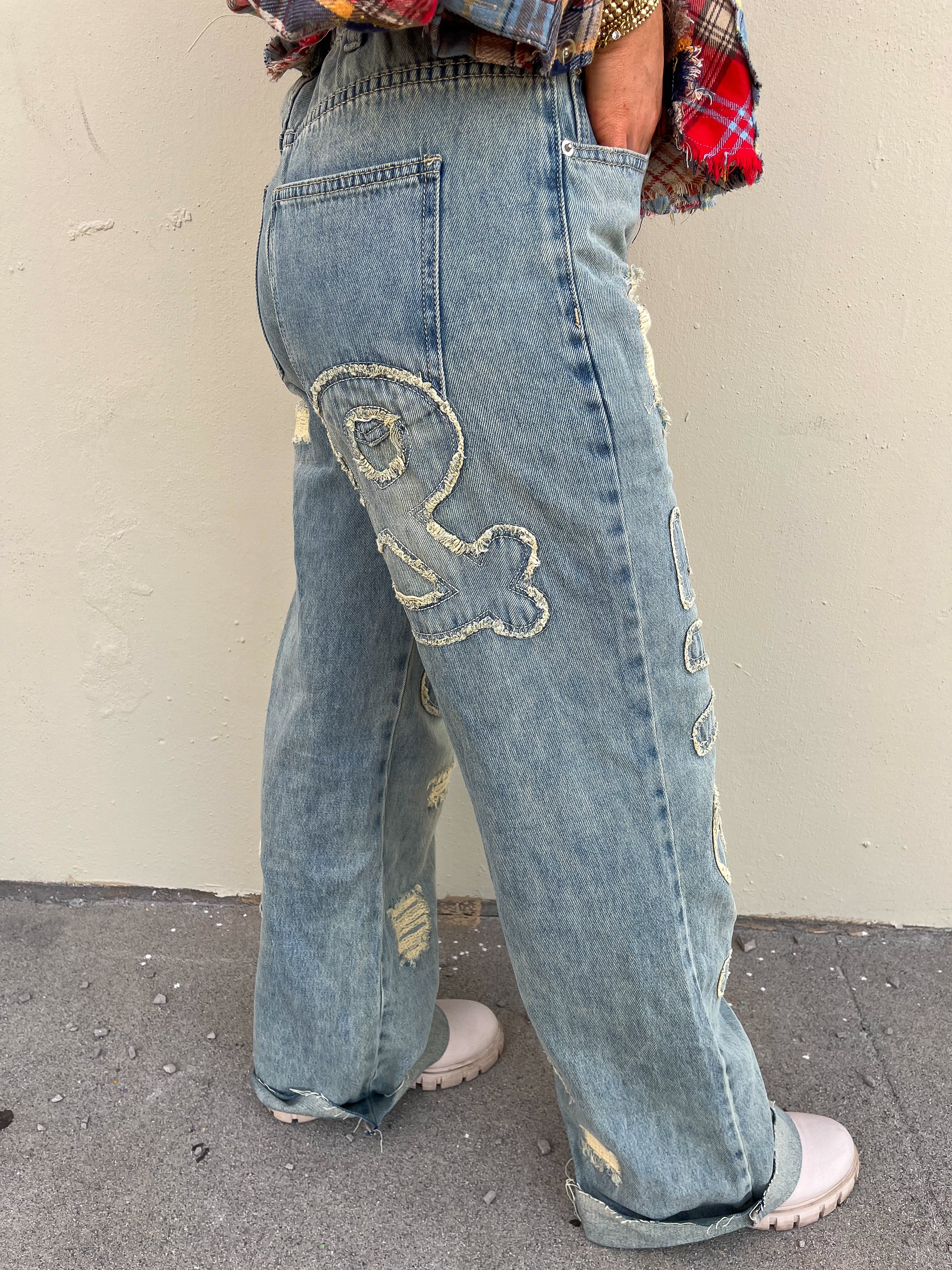 We're The Free Patched Denim