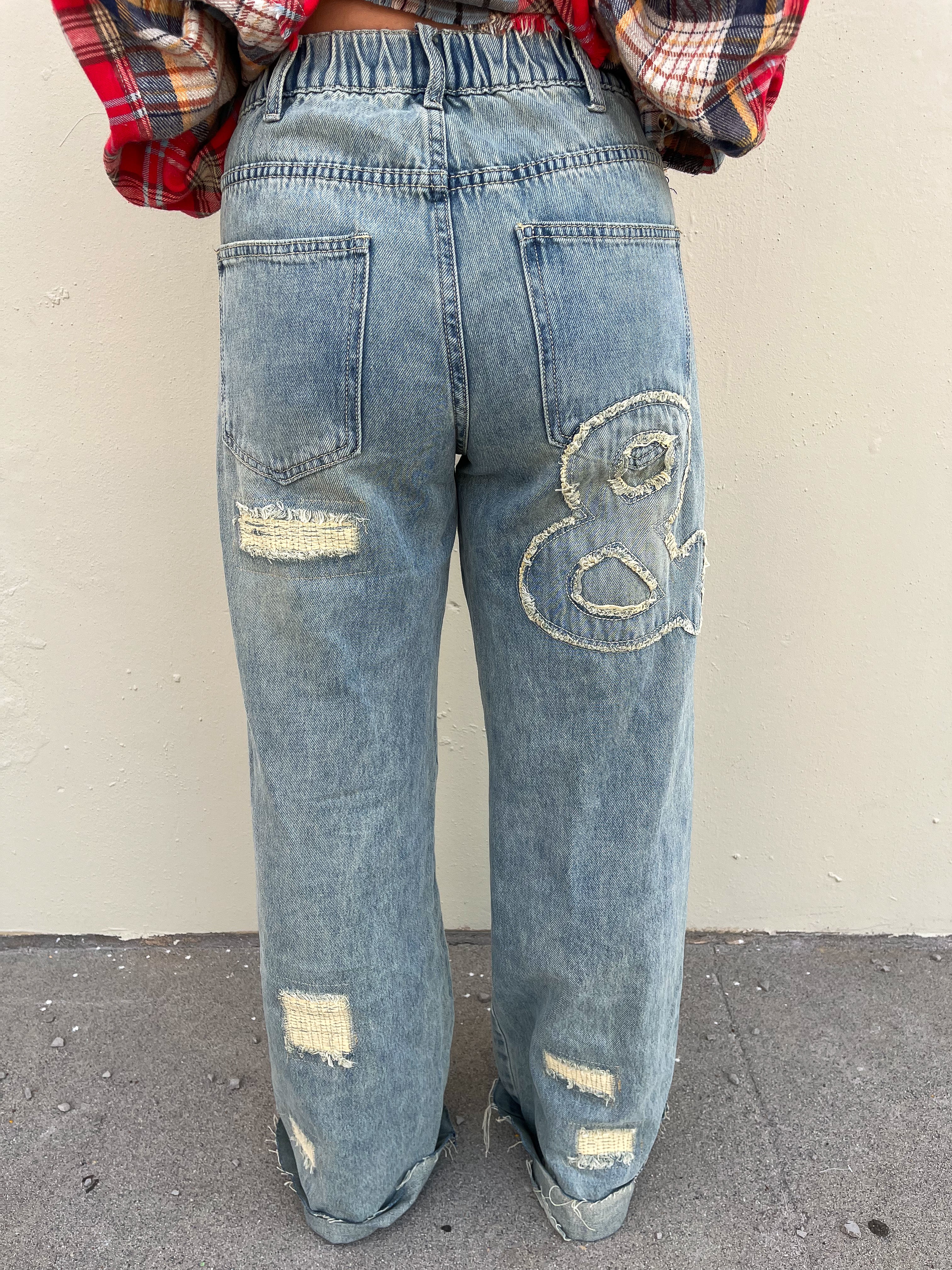 We're The Free Patched Denim