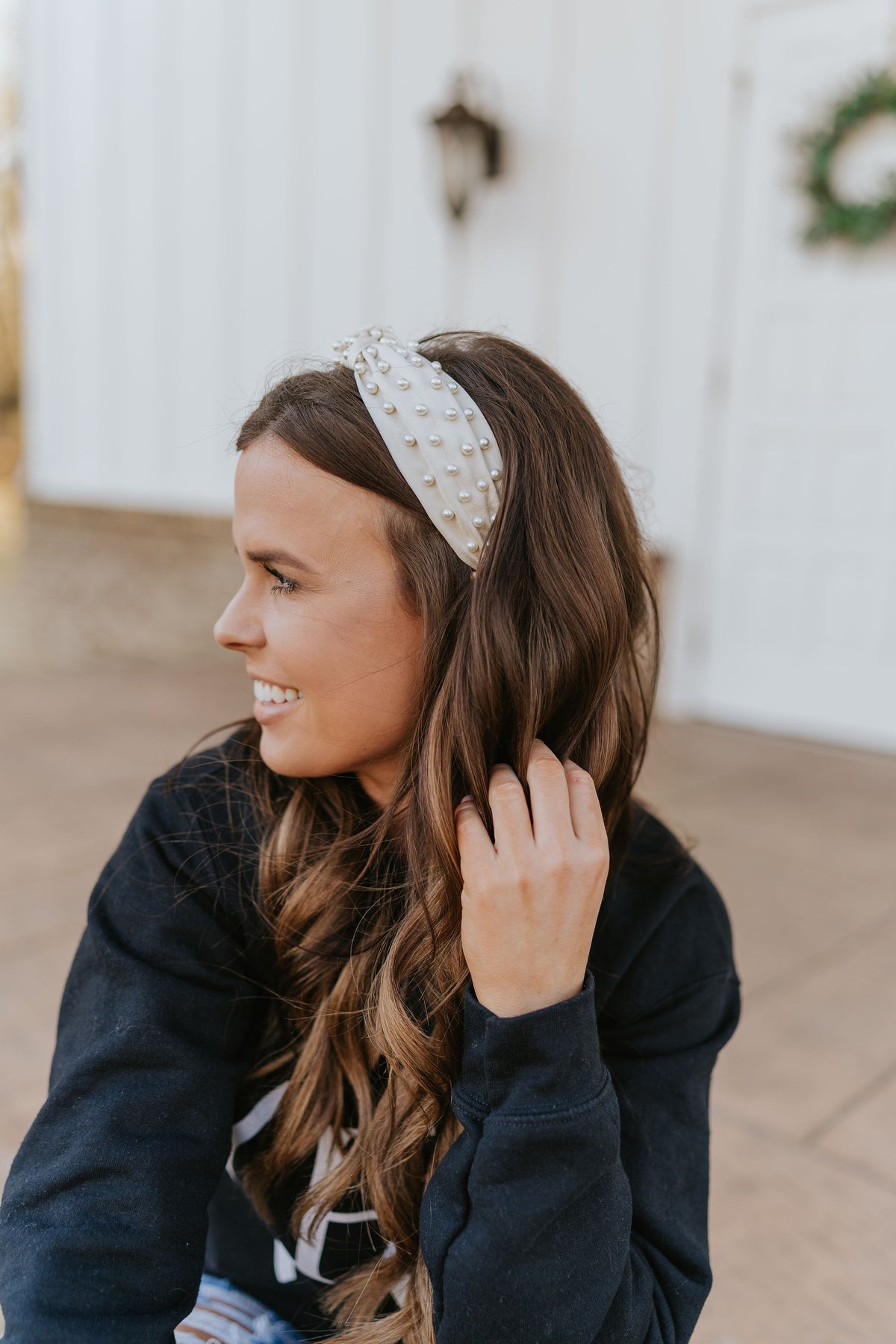 ?HOST PICK?) Hand made, Head Band, with Pearls Amazon.com : Wiwpar Pearl Headbands Wide Hair Hoop with  main image 2