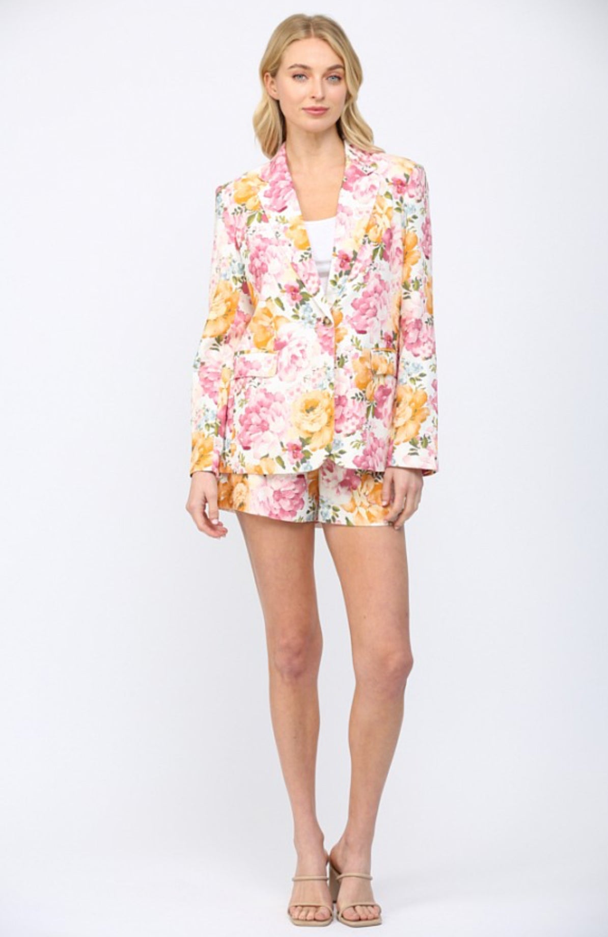 Feeling Floral Linen Blazer