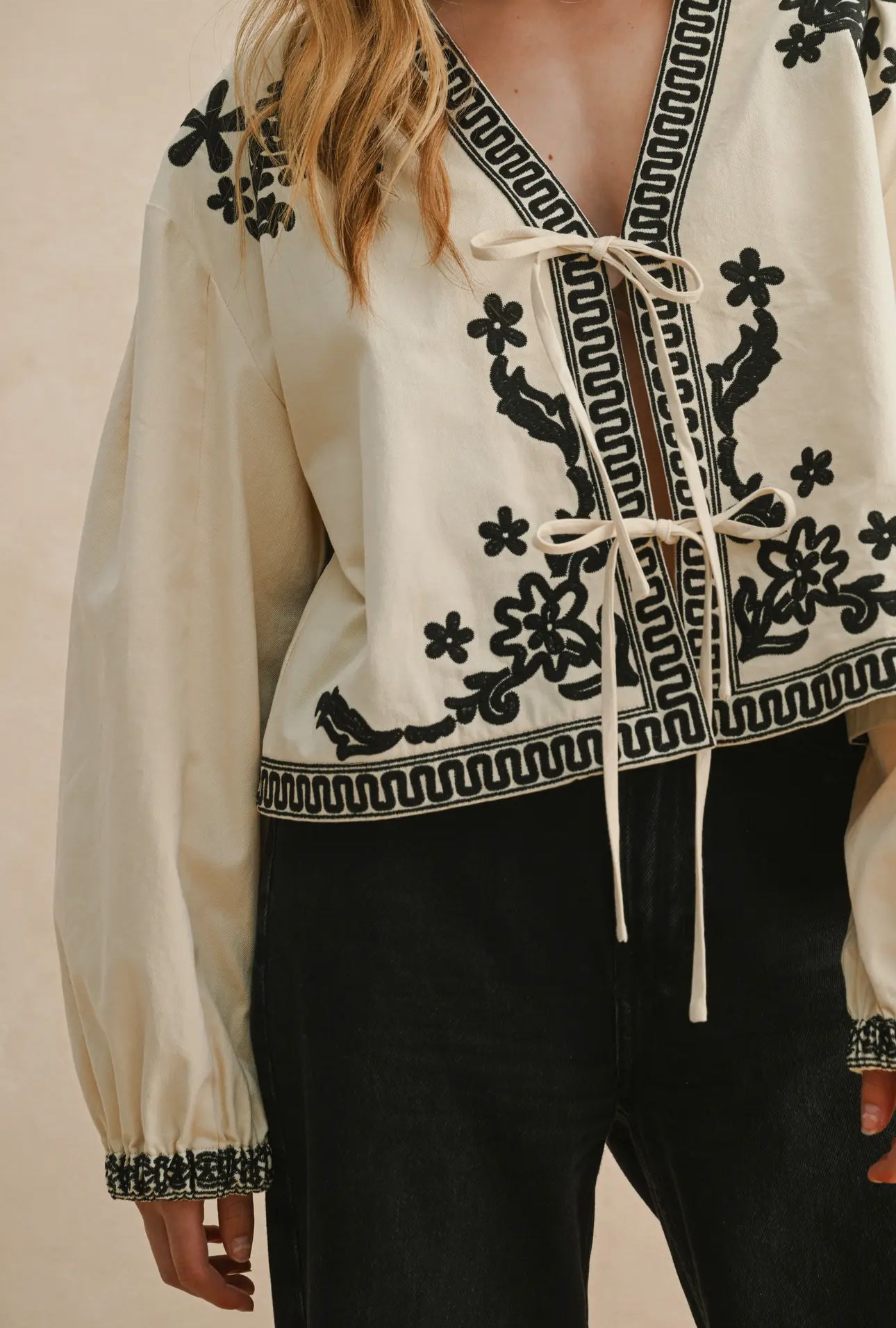 Embroidered Floral Detailed Jacket