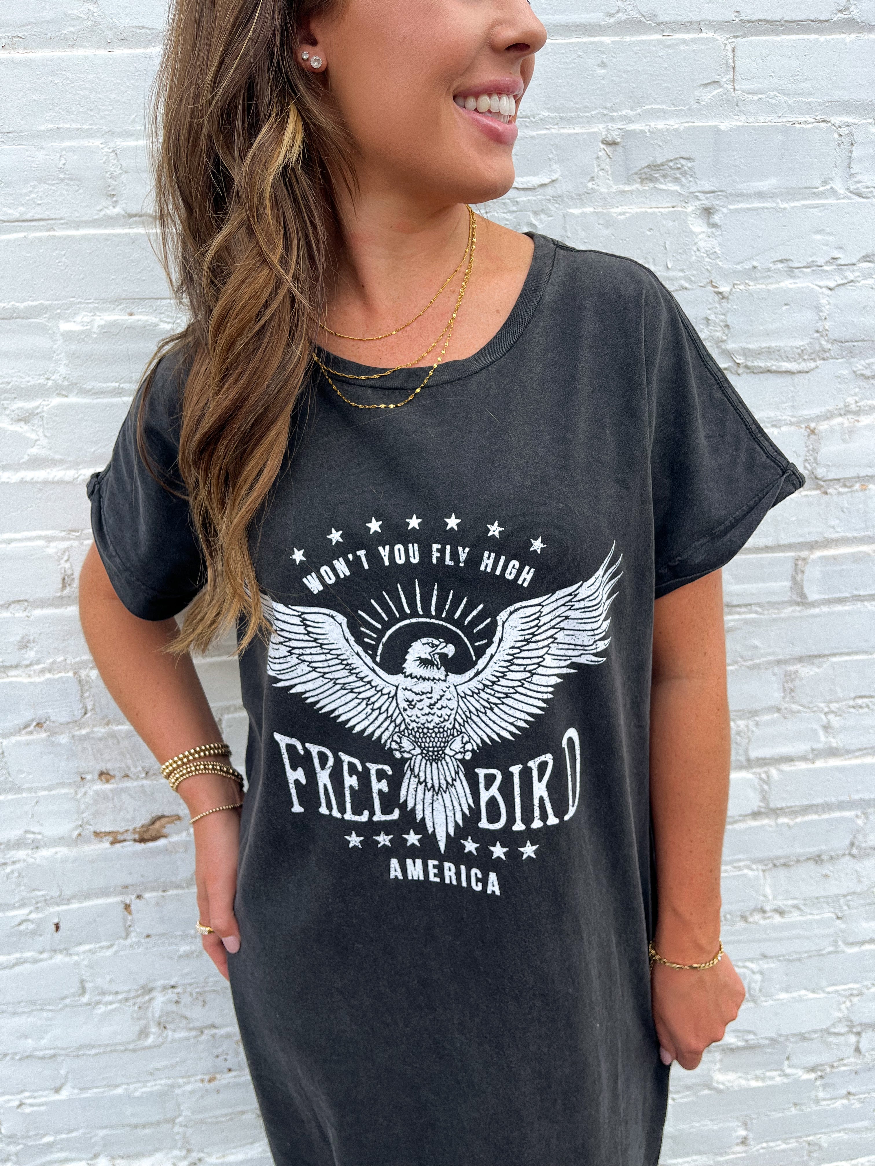 Vintage Free Bird Maxi T-Shirt Dress