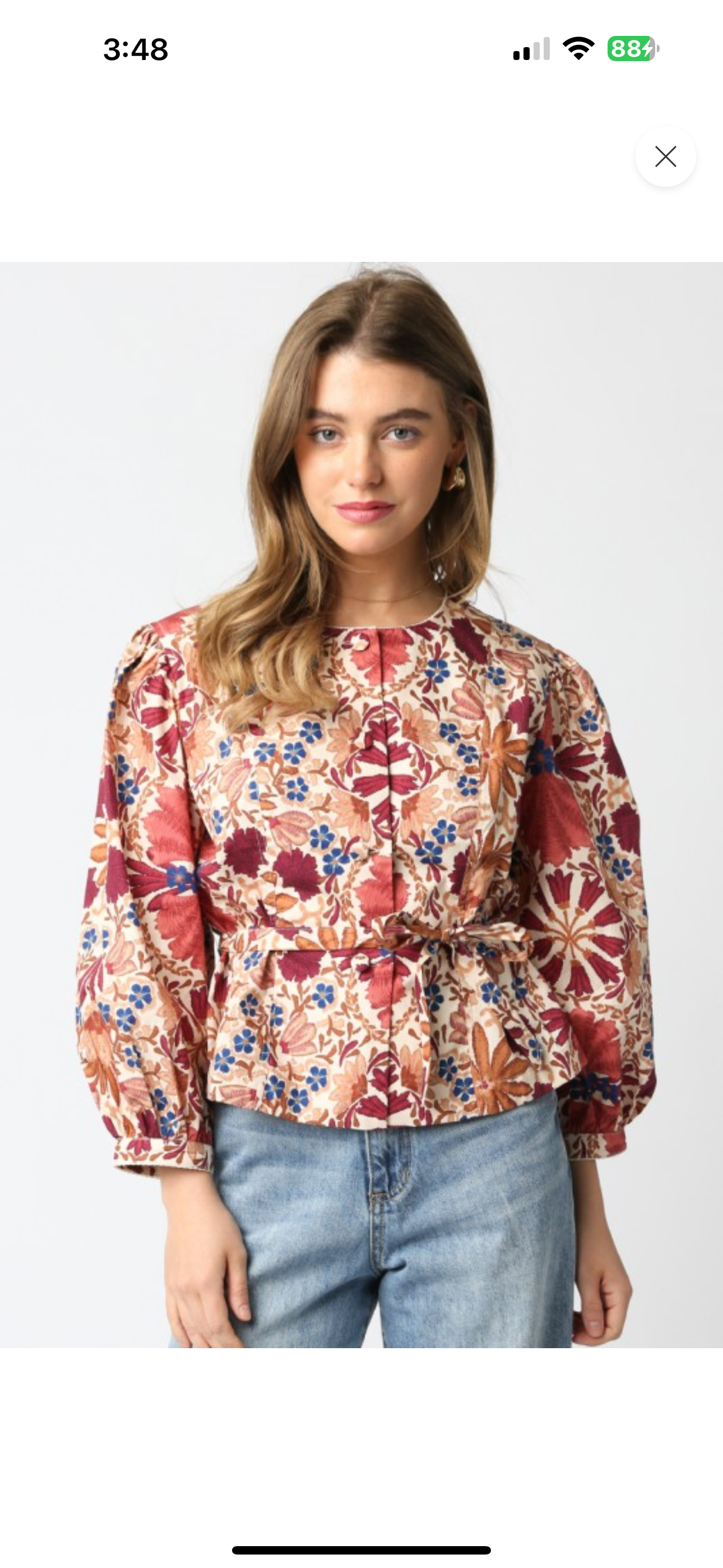 Golden Hour Floral Belted Top