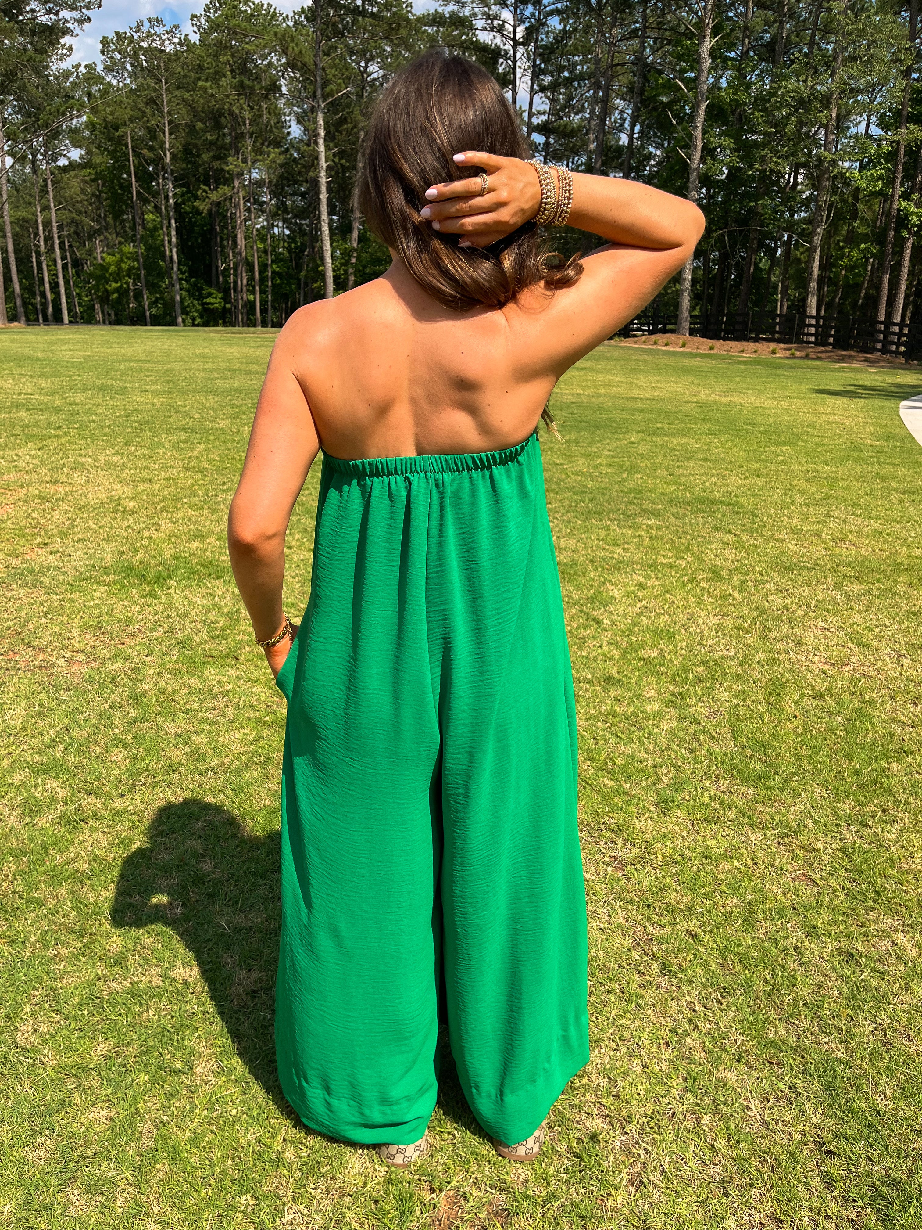 Sunday Stroll Strapless Jumpsuit