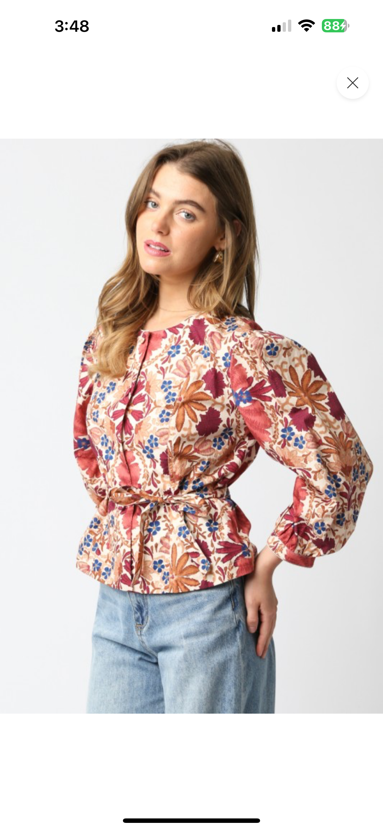 Golden Hour Floral Belted Top