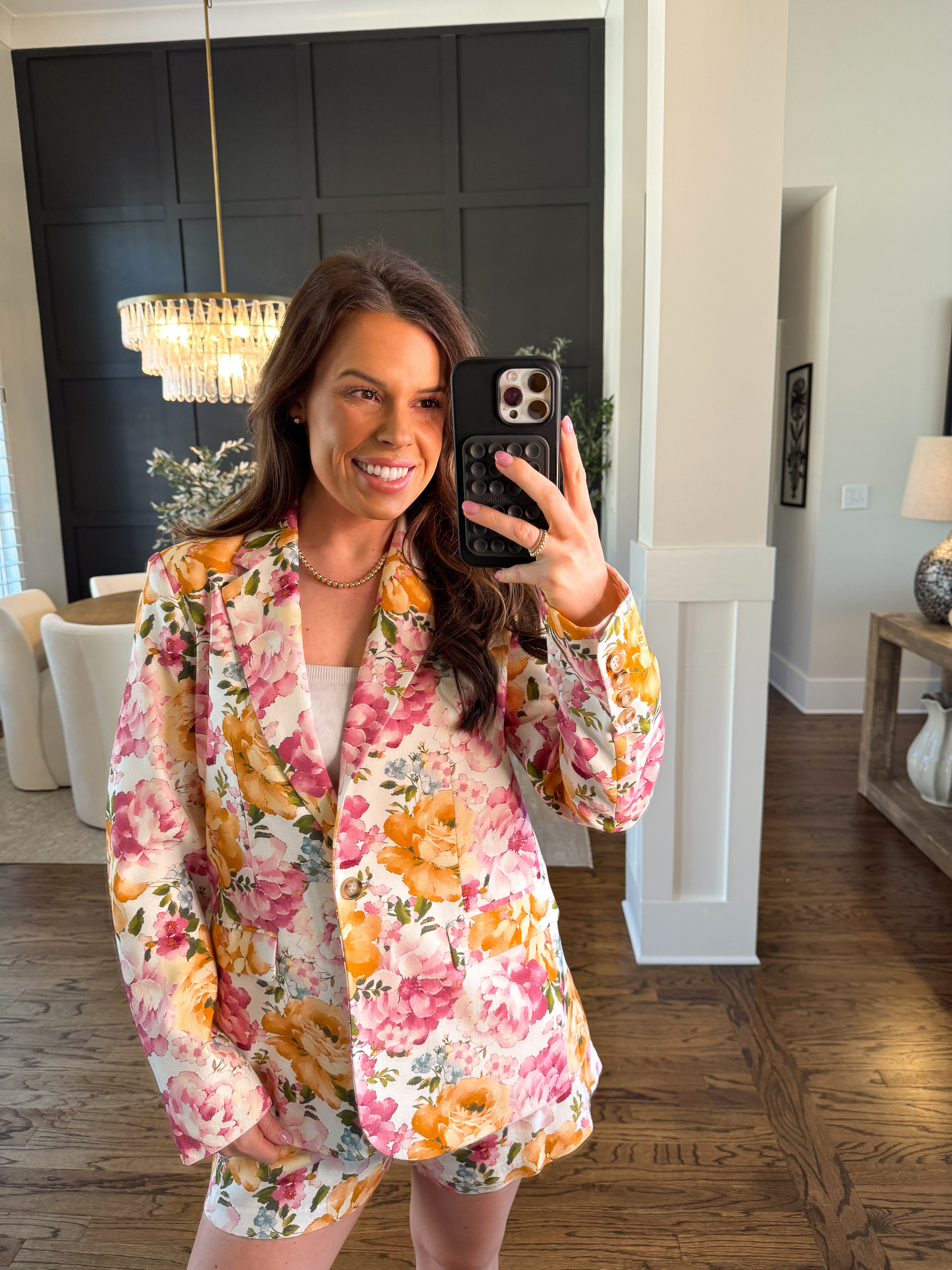 Feeling Floral Linen Blazer