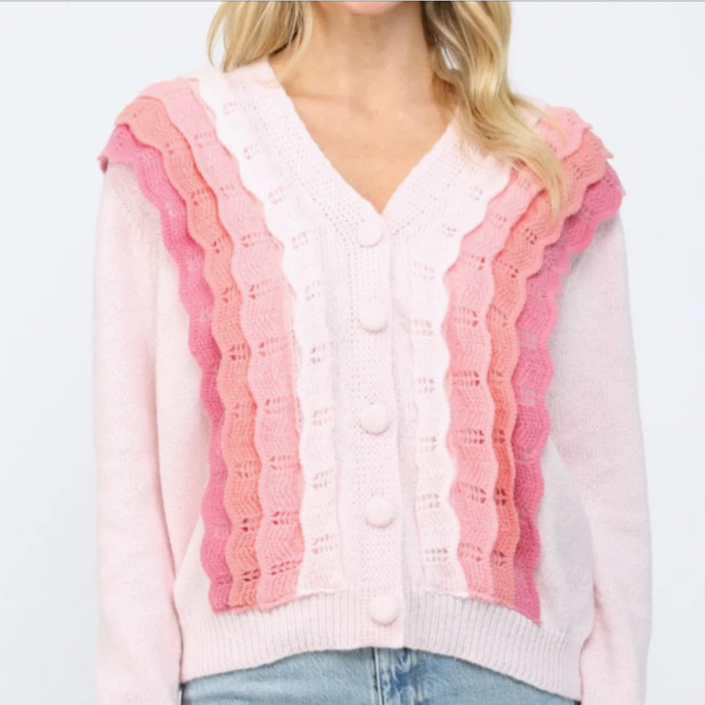 Pretty in Pink Ruffle Cardigan