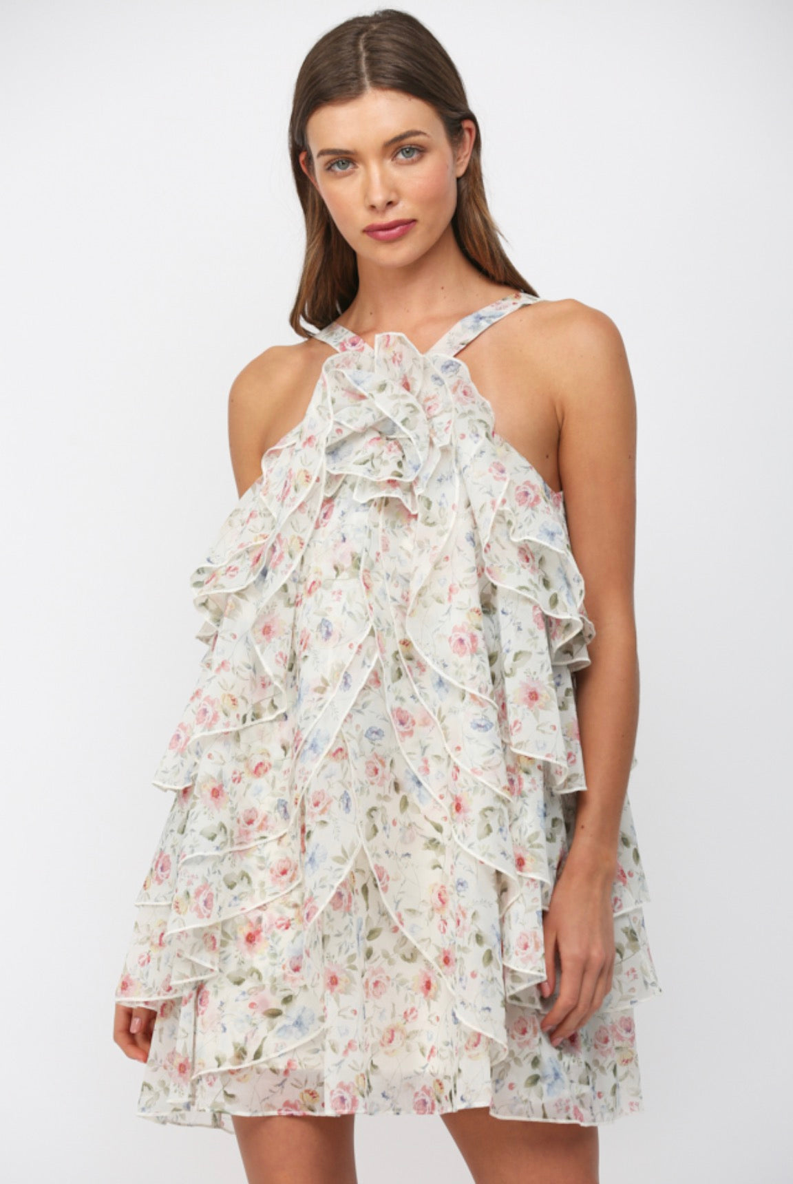 Camille Ruffle Floral Dress