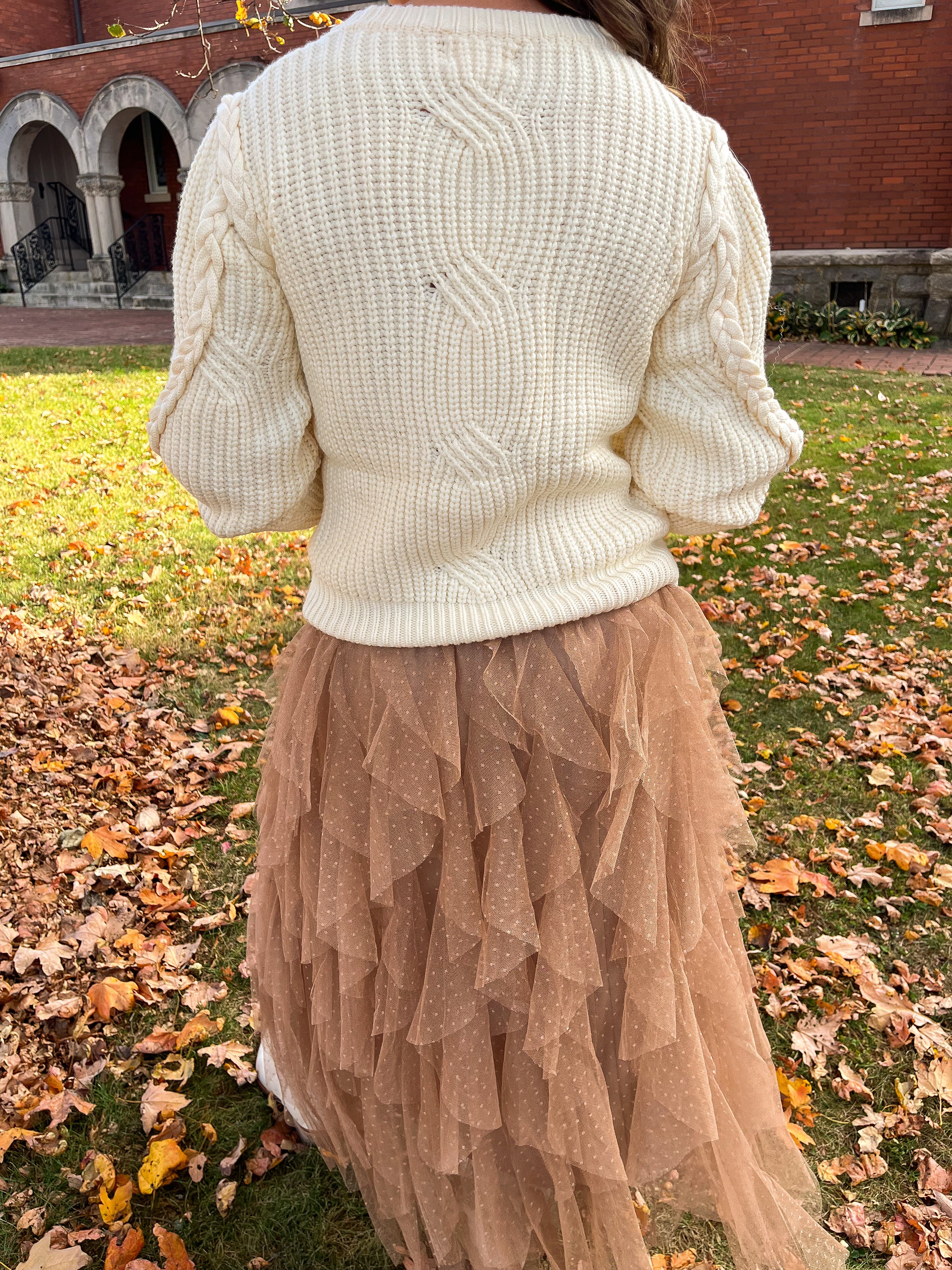 Joyce Braided Puff Sleeve Sweater