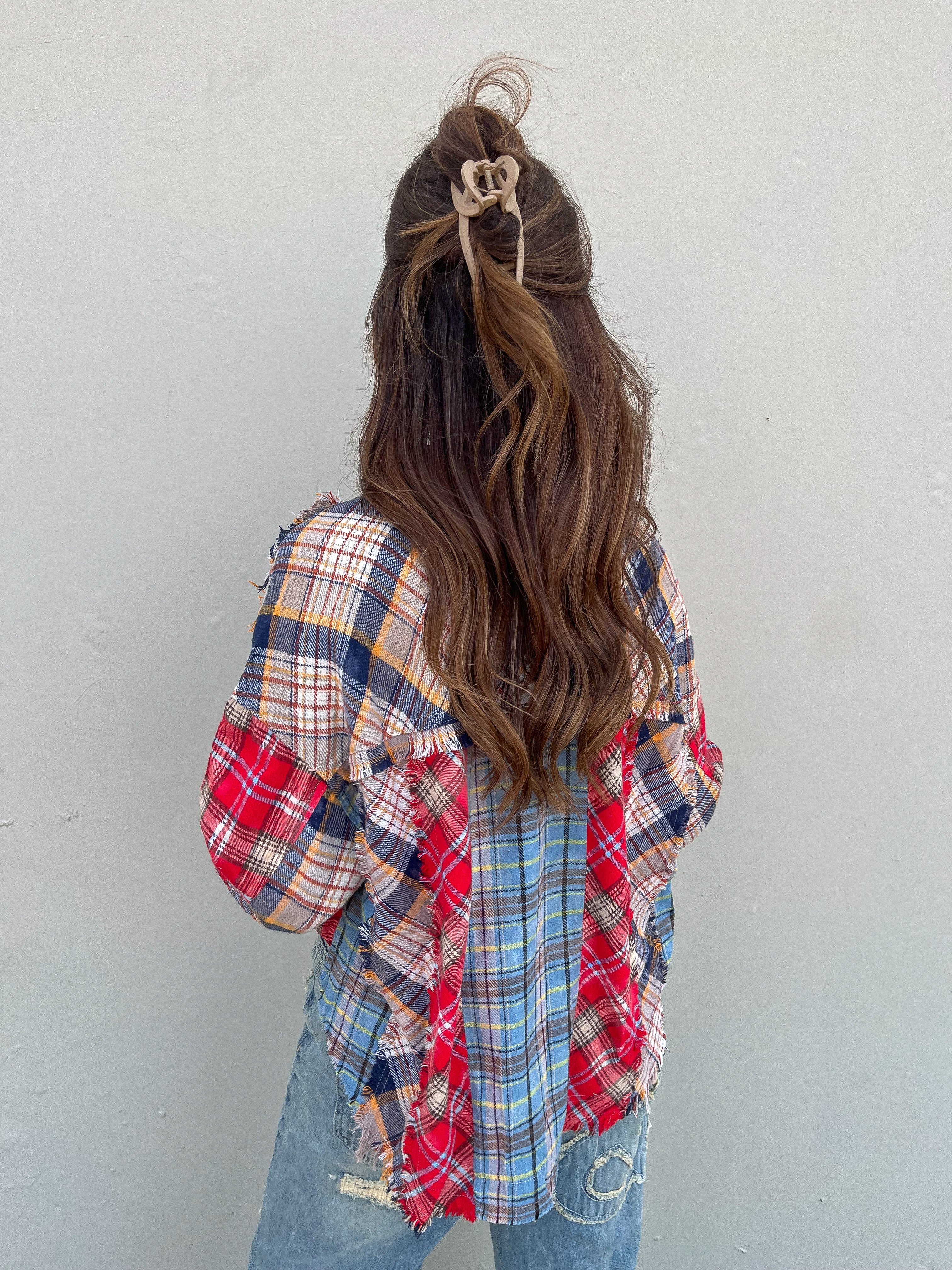 Milly Cropped Mixed Plaid Top